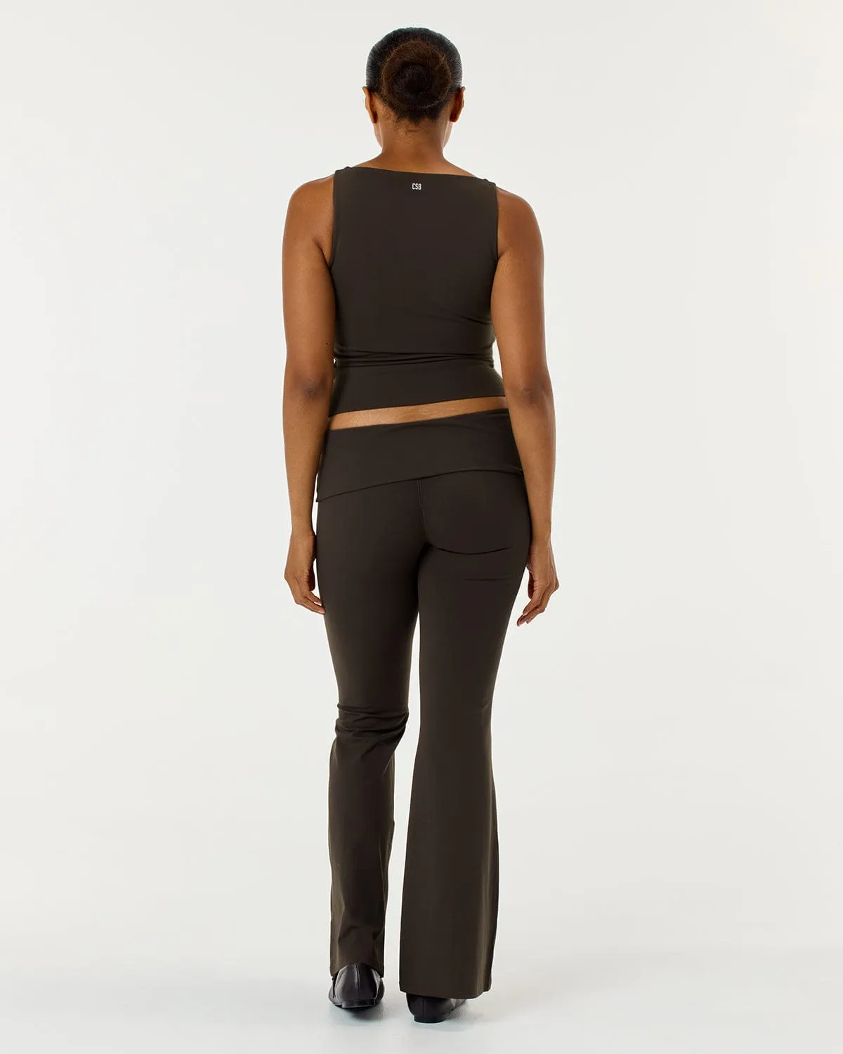 Form Invisible Scrunch Flare Fold Over Leggings | Dark Chocolate sold by CSB product image thumbnail 5