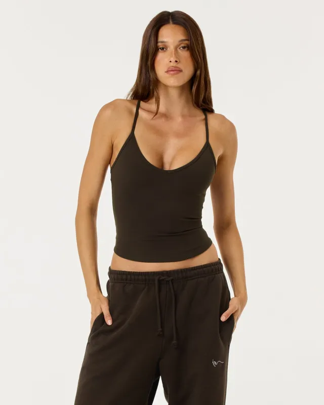 Form Leisure Tank | Dark Chocolate made by Crop Shop Boutique