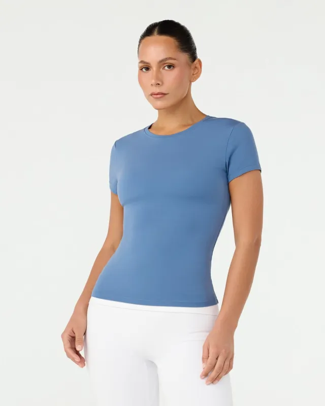 Form Lite Mid Length Tee | Ocean Blue made by Crop Shop Boutique