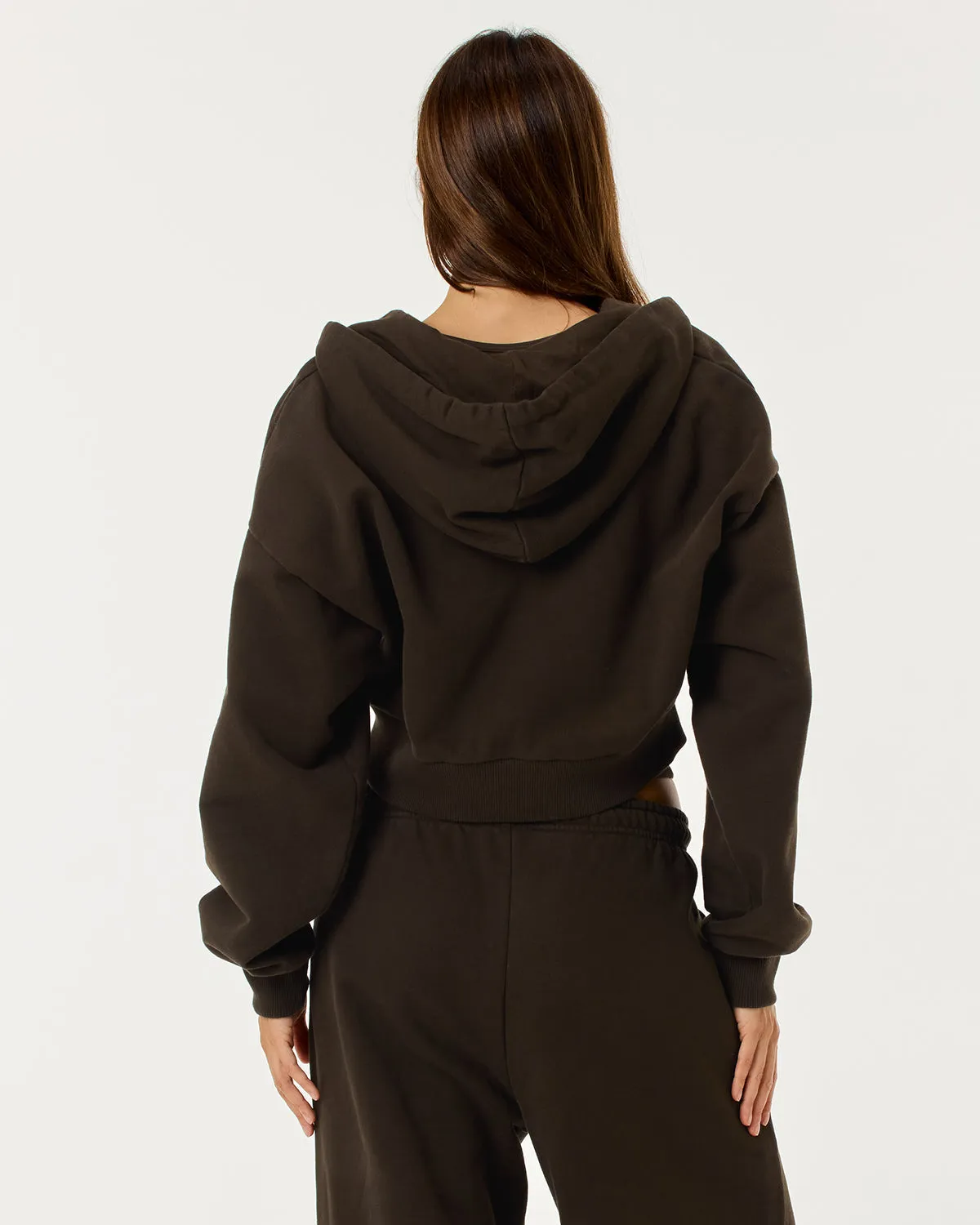 Cropped Zip Hoodie | Dark Chocolate sold by CSB product image thumbnail 4