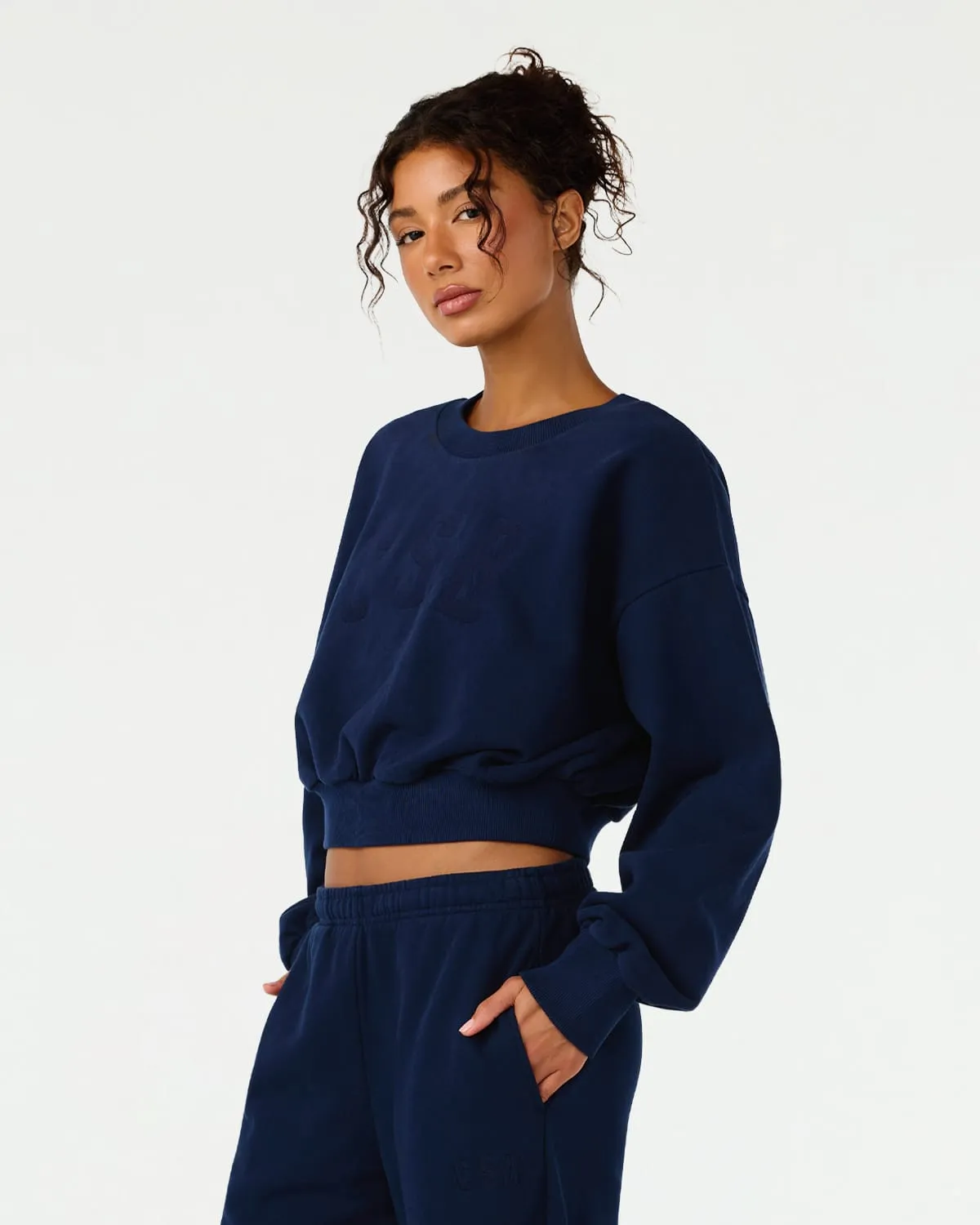 Cropped Crew Neck | Navy sold by CSB product image thumbnail 4