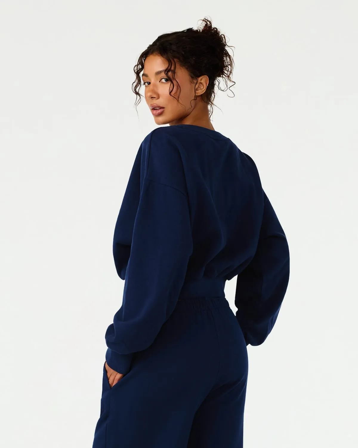 Cropped Crew Neck | Navy sold by CSB product image thumbnail 3
