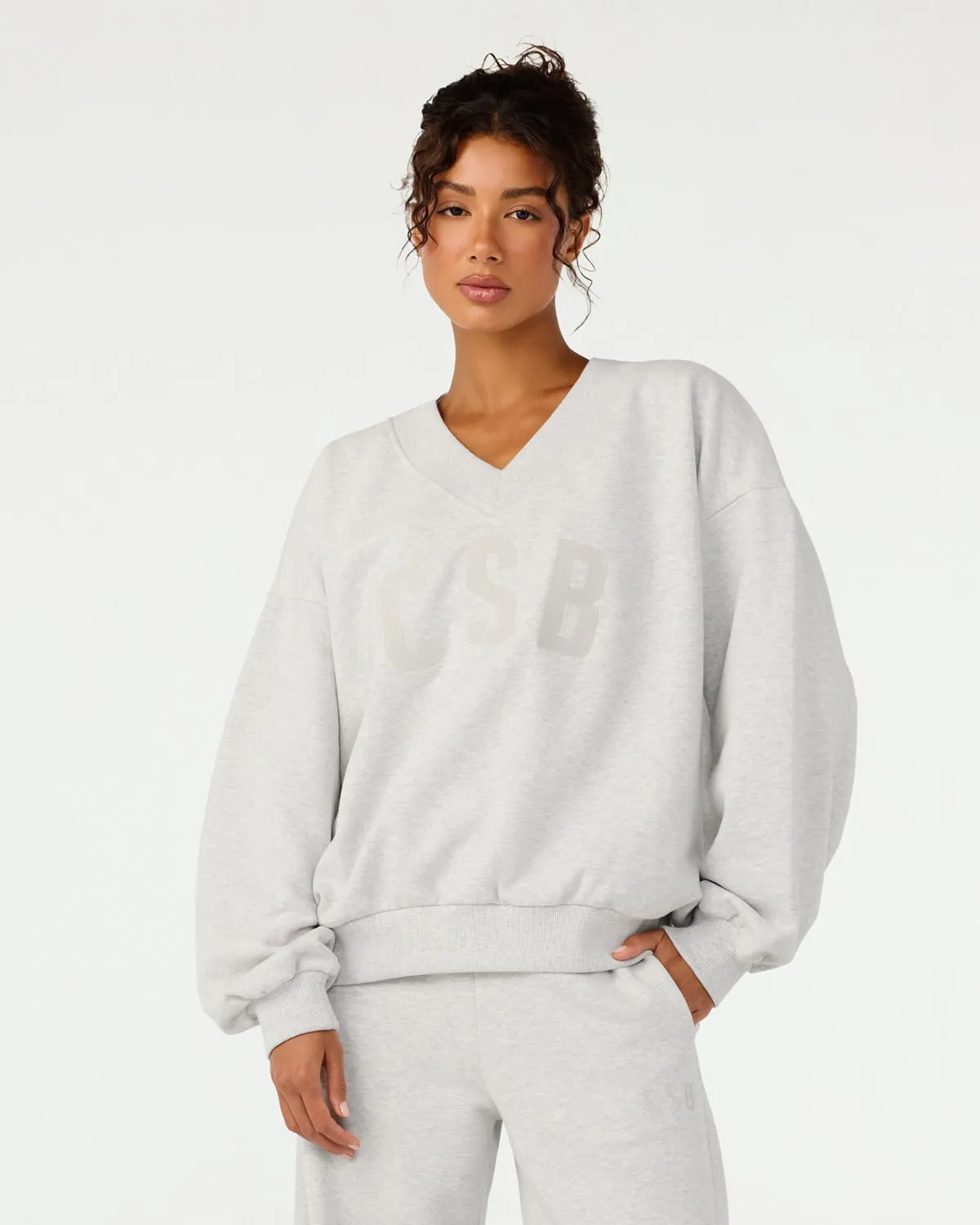 CSB V Neck Sweatshirt | Snow Marle sold by CSB product image thumbnail 2