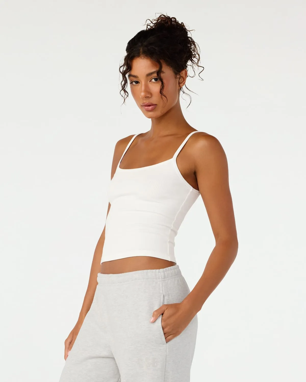 Rib Cami Tank | White sold by CSB product image thumbnail 4