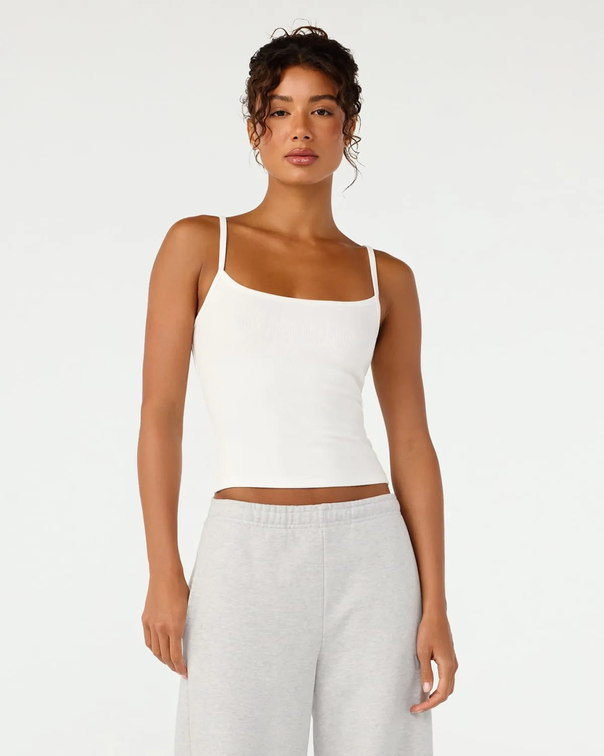 Rib Cami Tank | White sold by CSB product image thumbnail 2