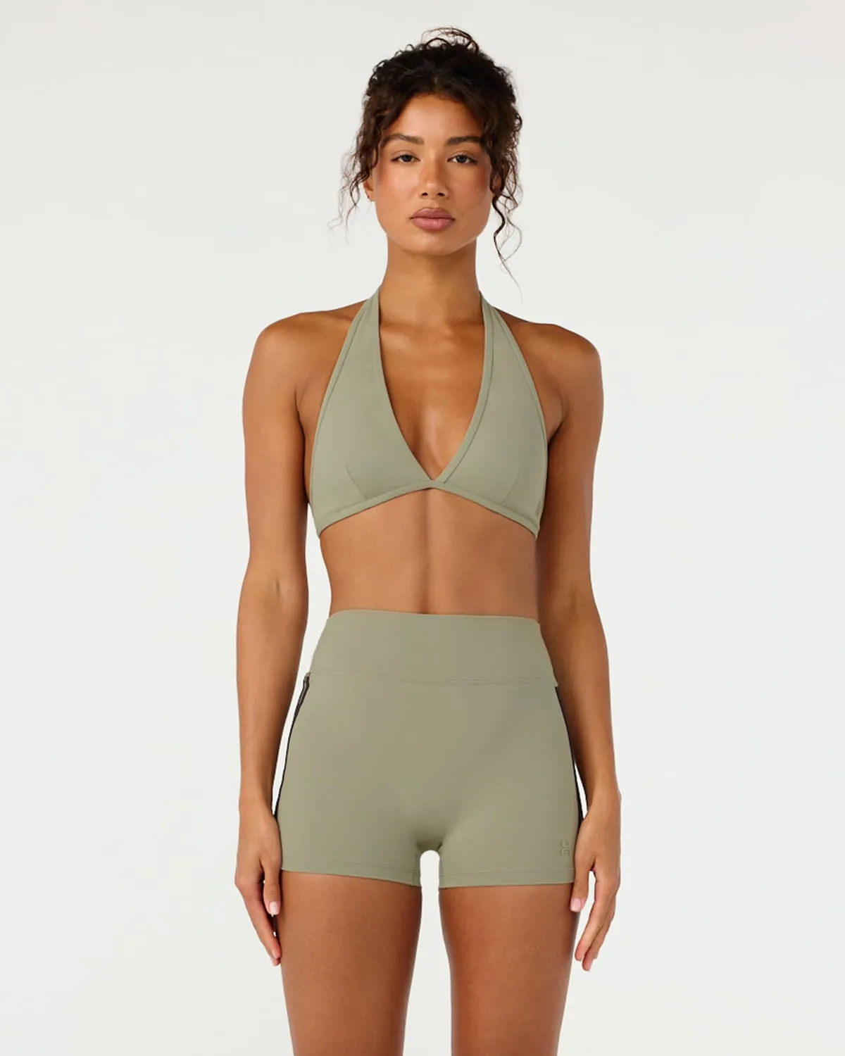 Form Triangle Halter Crop | Moss Green sold by CSB