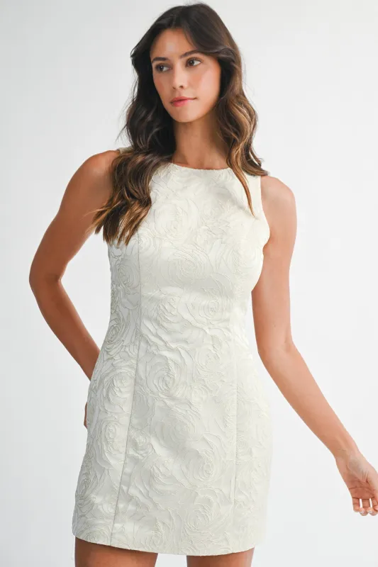 ALEENA FLOWER JACQUARD MINI DRESS sold by MABLE