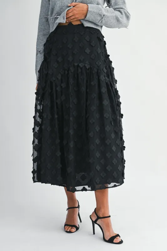 WRENLEE APPLIQUE MAXI SKIRT made by MABLE