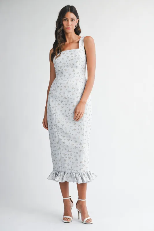 MIRANDA FLORAL JACQUARD MIDI DRESS made by MABLE