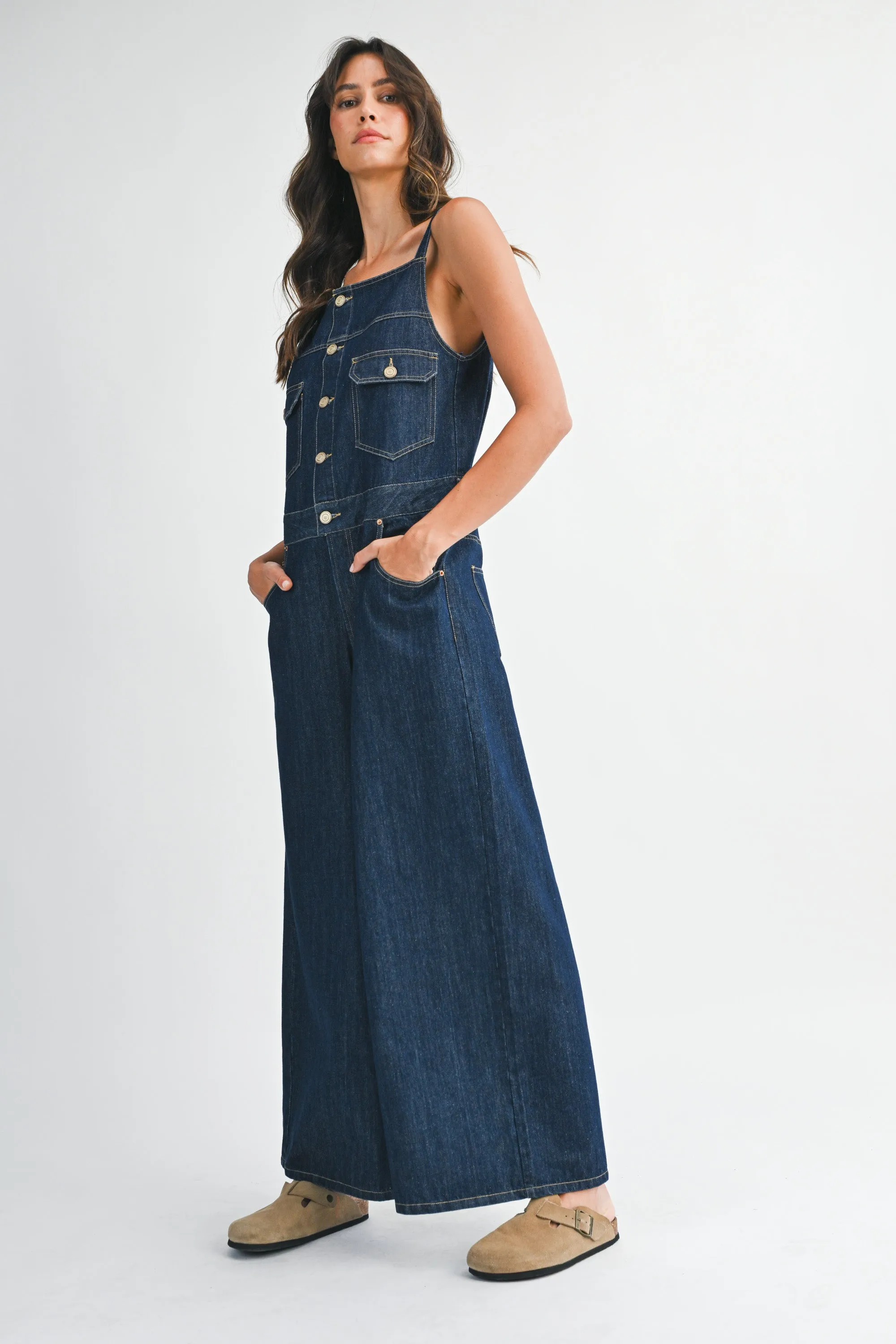 JANICE DENIM BUTTON FRONT OVERALL sold by MABLE product image thumbnail 2