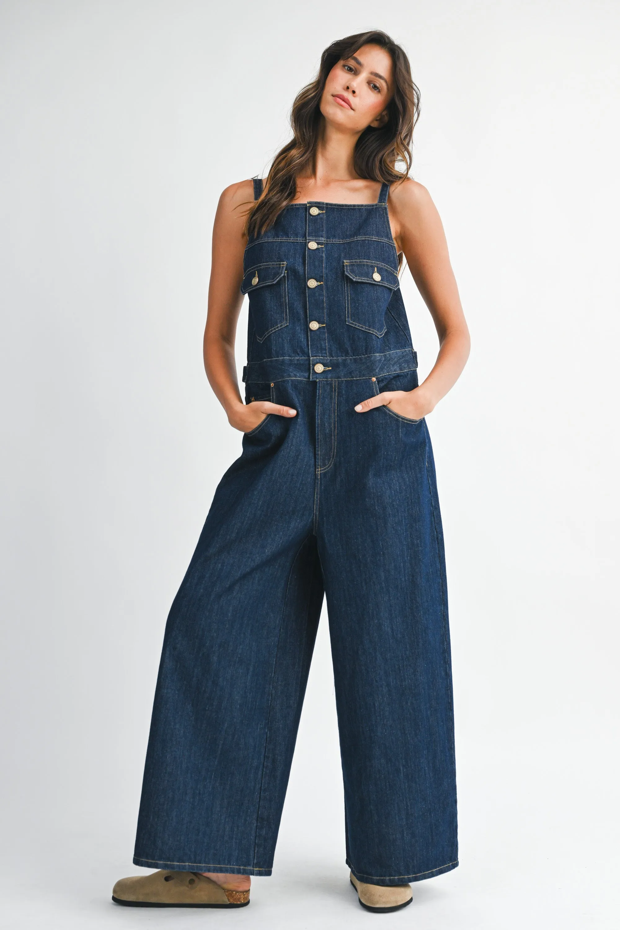 JANICE DENIM BUTTON FRONT OVERALL sold by MABLE product image thumbnail 5