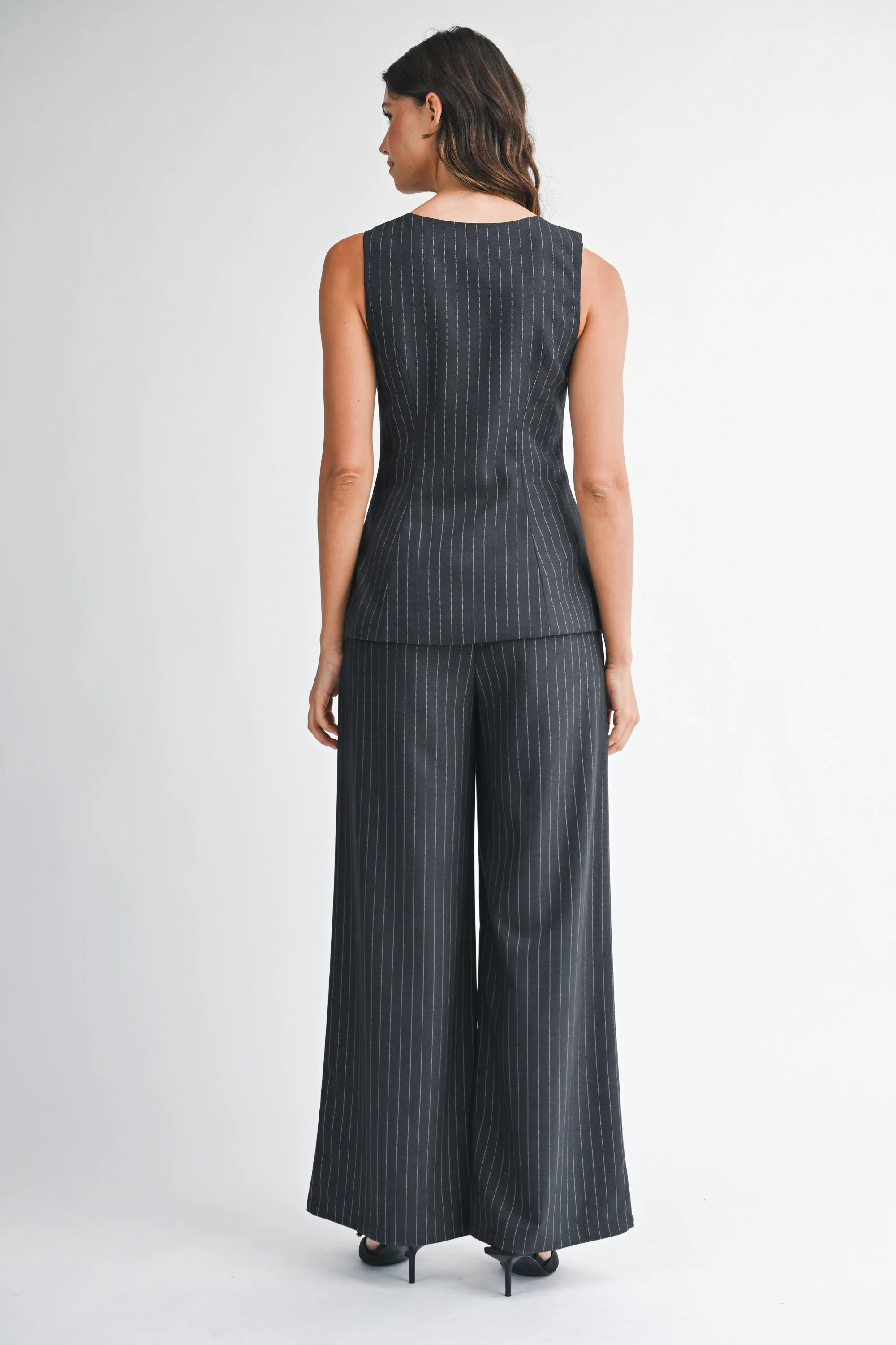 BRYNN PIN STRIPE VEST PANTS SET sold by MABLE product image thumbnail 3