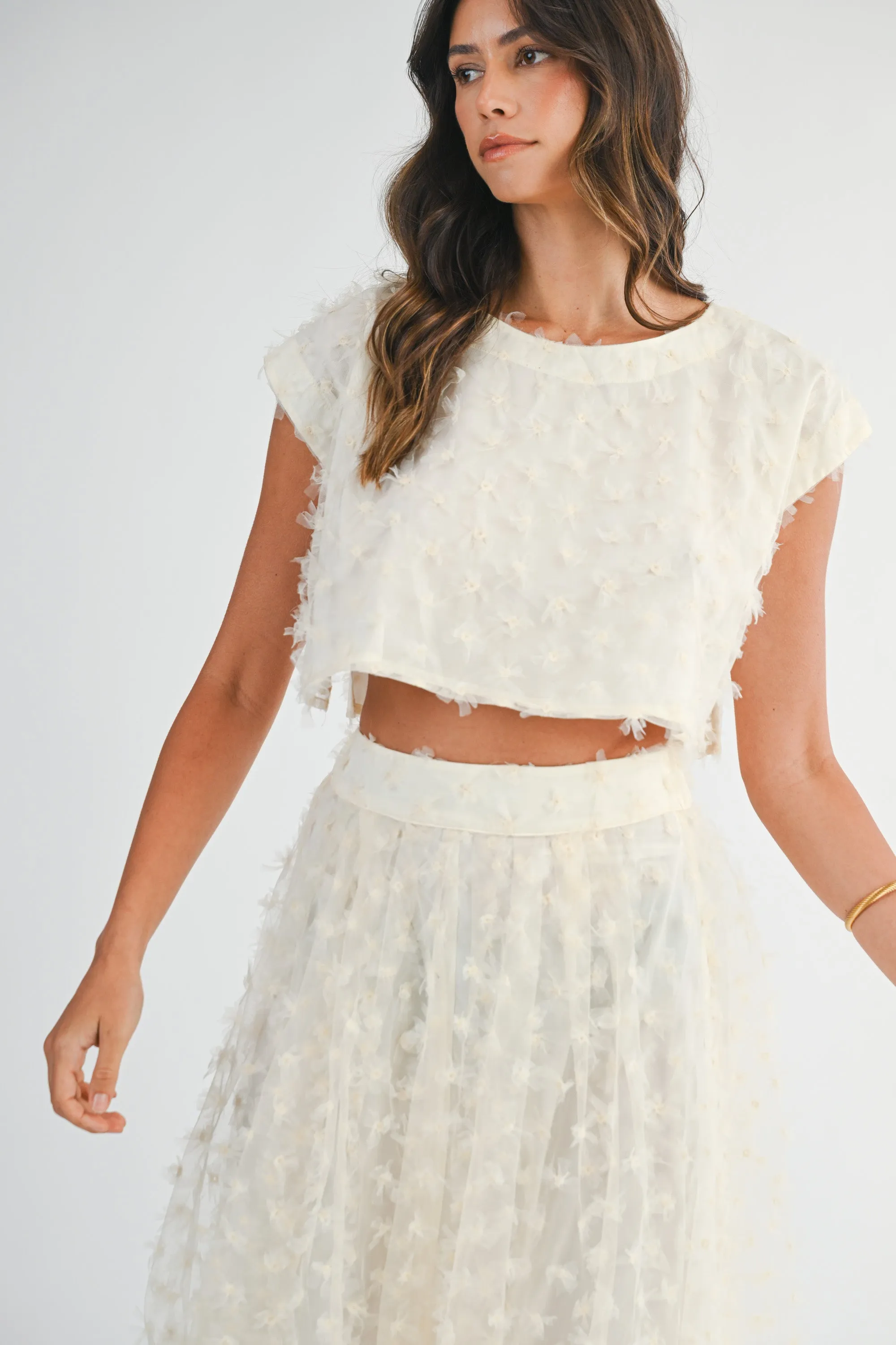 ESPERANZA APPLIQUE CROP TOP MIDI SKIRT SET sold by MABLE product image thumbnail 4