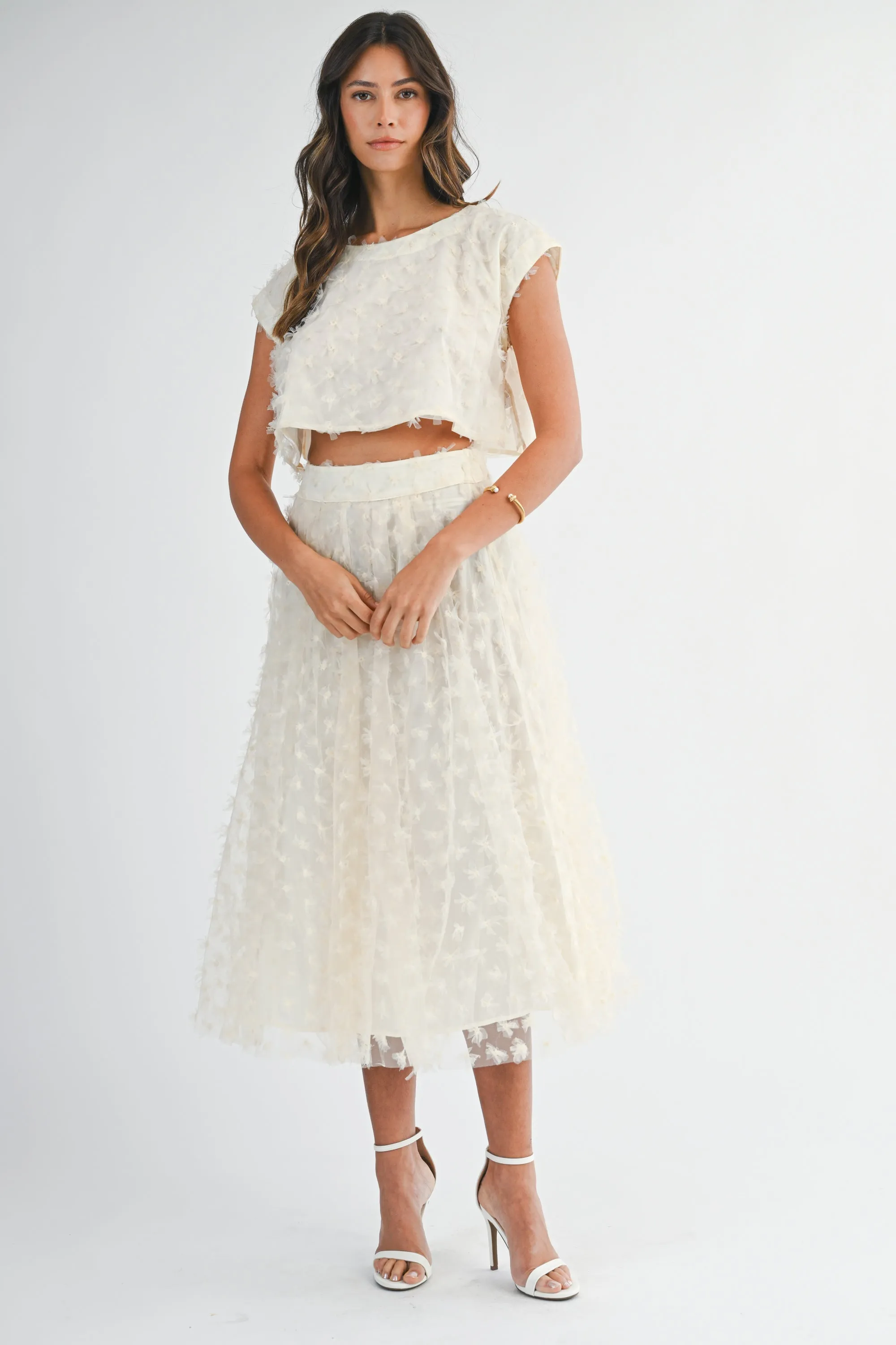 ESPERANZA APPLIQUE CROP TOP MIDI SKIRT SET sold by MABLE product image thumbnail 5