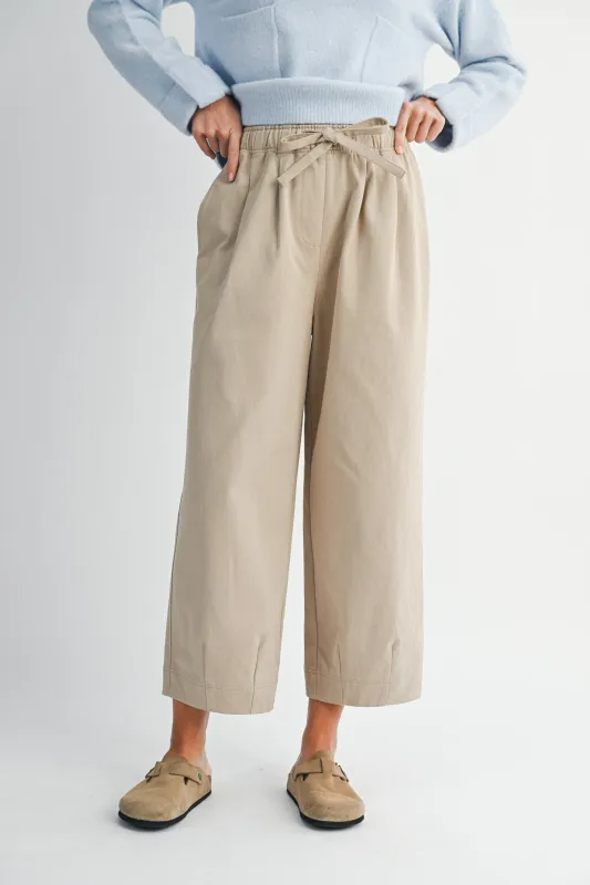 DEMETRIA TWILL DRAW STRING PANTS made by MABLE