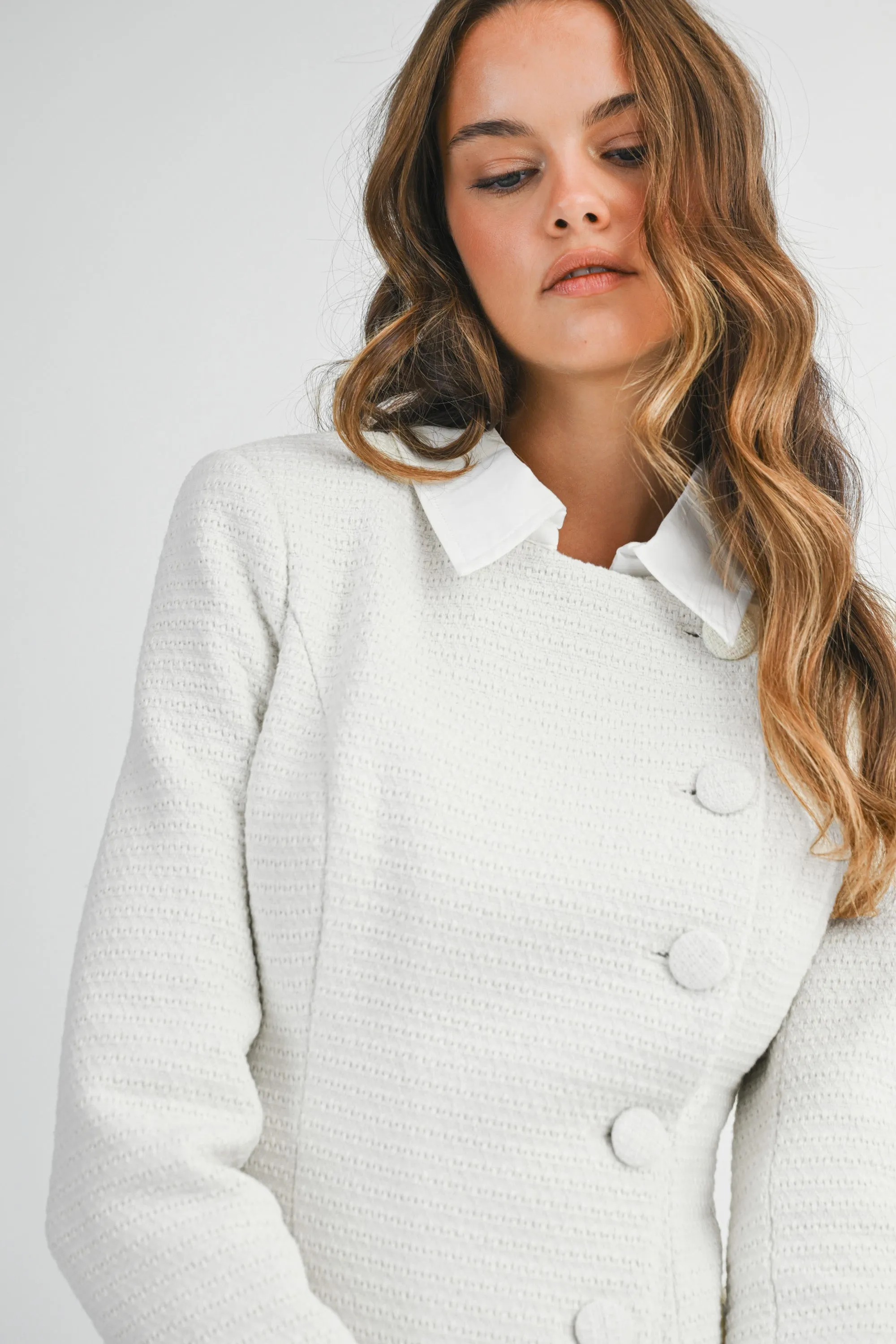 SIGNE TWEED BUTTON DOWN MINI DRESS sold by MABLE product image thumbnail 4