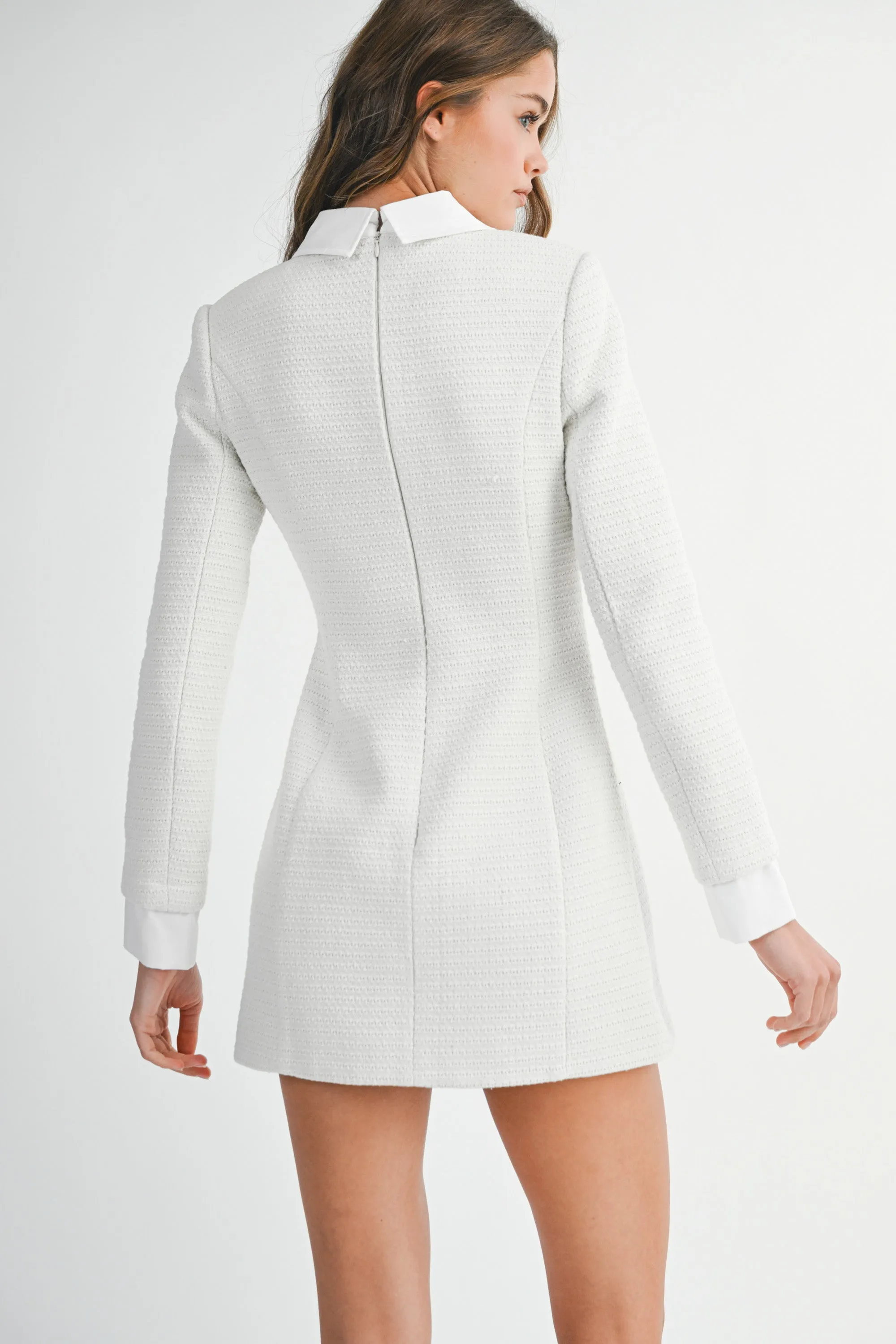 SIGNE TWEED BUTTON DOWN MINI DRESS sold by MABLE product image thumbnail 3