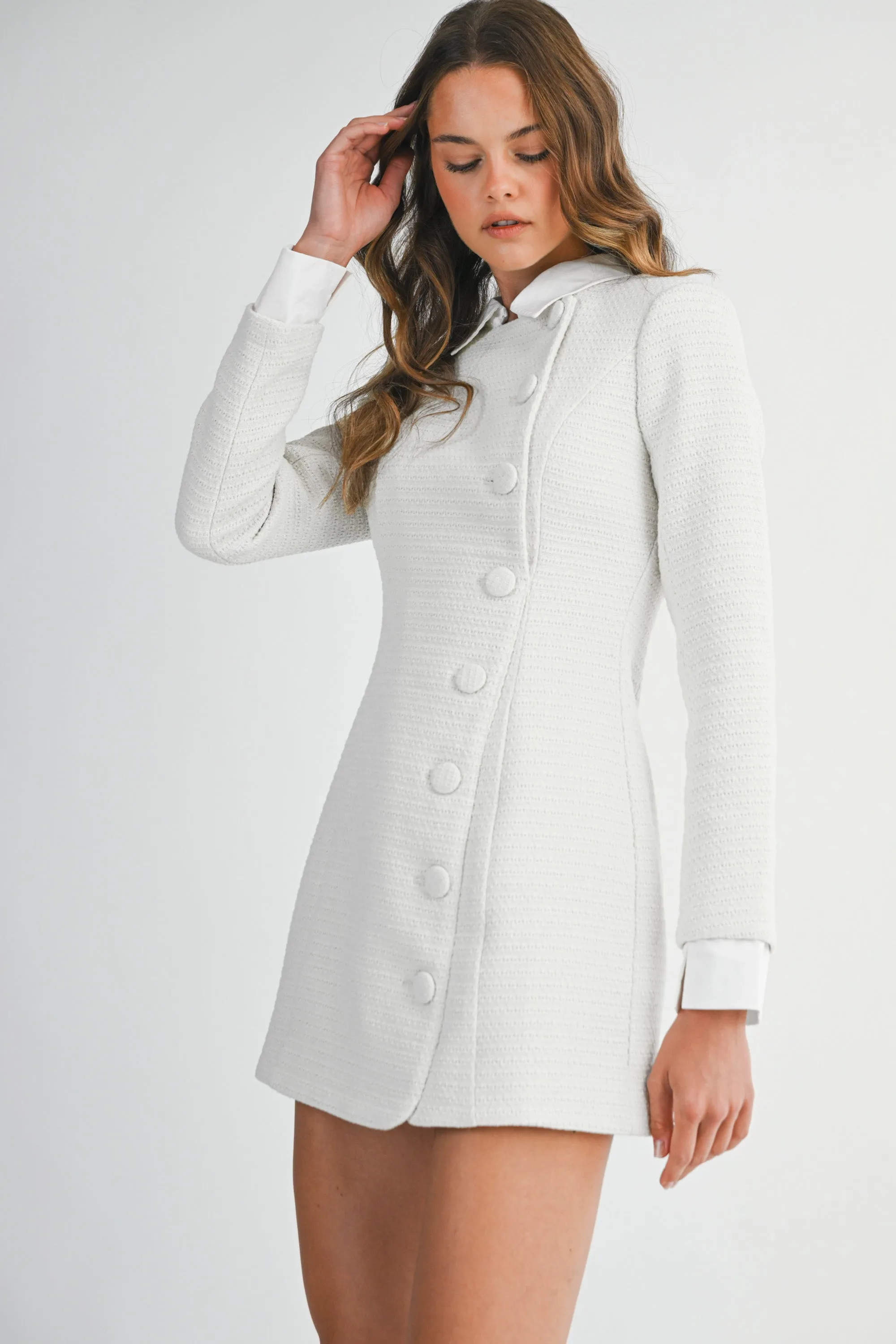 SIGNE TWEED BUTTON DOWN MINI DRESS sold by MABLE product image thumbnail 2