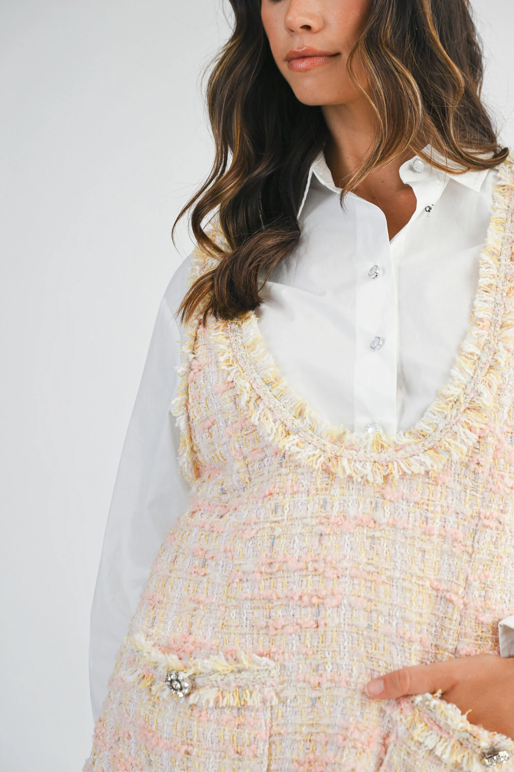 MAELLE TWEED MINI DRESS AND CONTRAST SHIRT SET sold by MABLE product image thumbnail 4