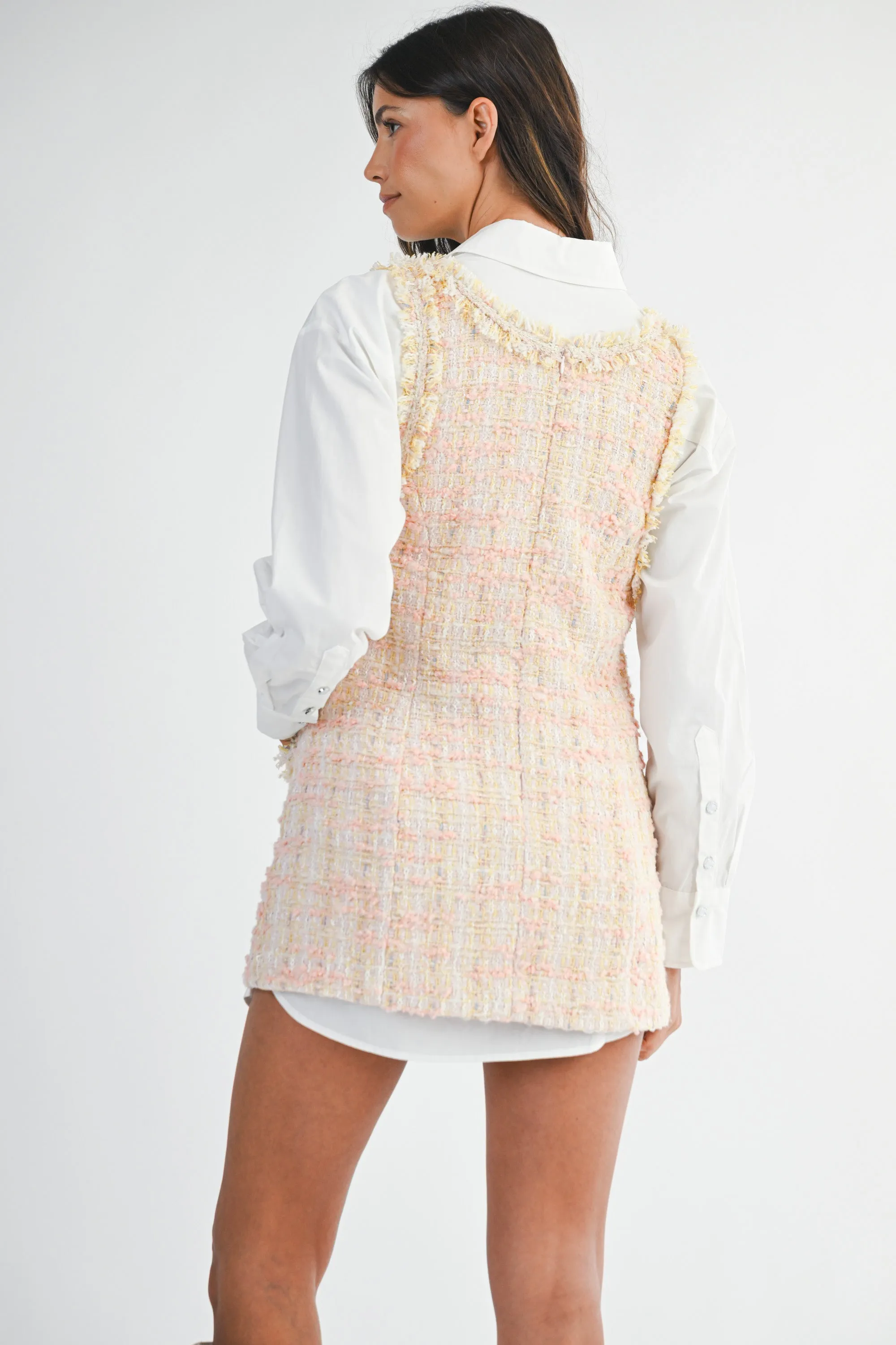 MAELLE TWEED MINI DRESS AND CONTRAST SHIRT SET sold by MABLE product image thumbnail 3