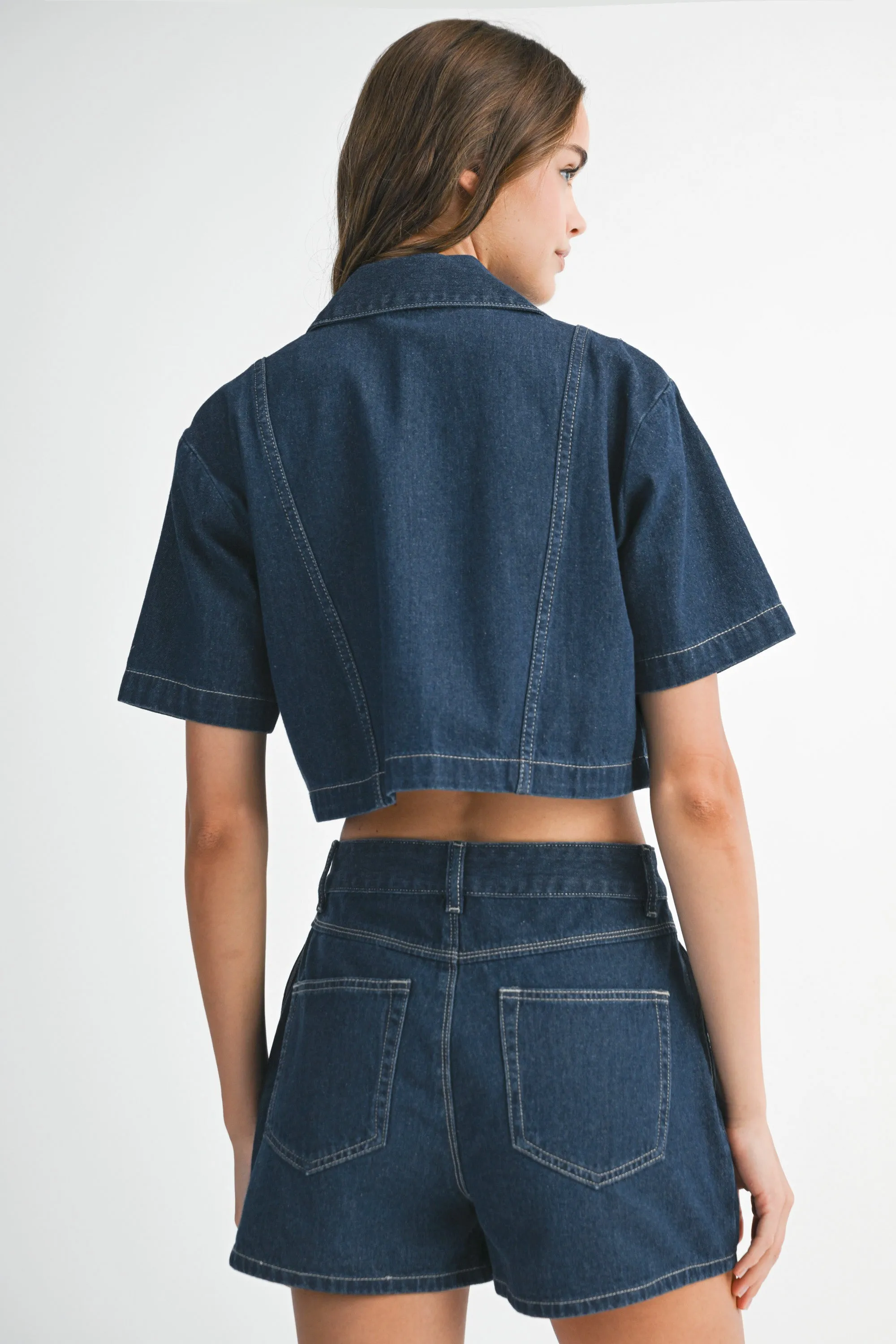 CURSTIN SHORT DENIM SHIRT AND SKORT SET sold by MABLE product image thumbnail 3