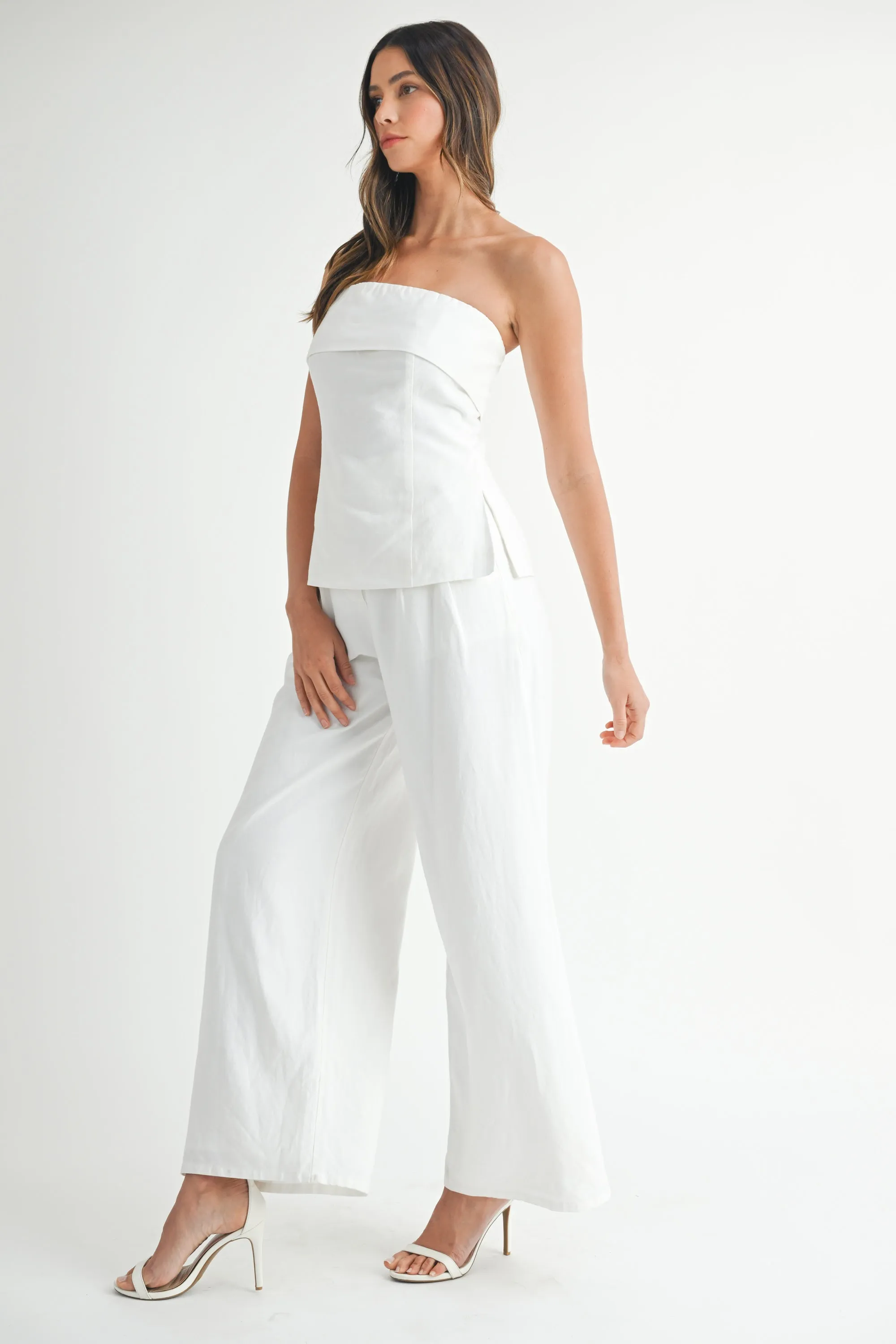 HALEY LINEN TUBE TOP AND TROUSER SET sold by MABLE product image thumbnail 2