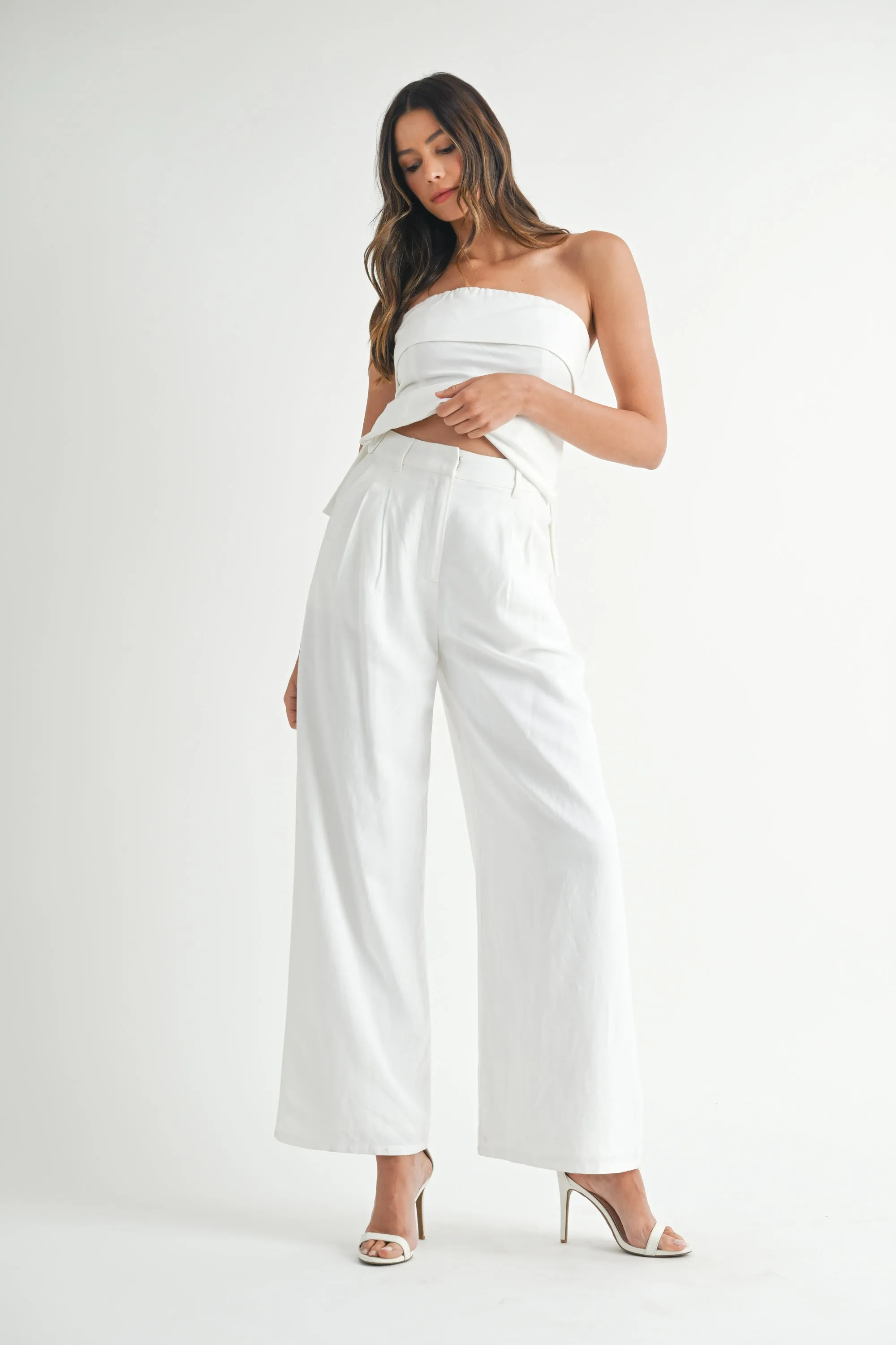 HALEY LINEN TUBE TOP AND TROUSER SET sold by MABLE product image thumbnail 3