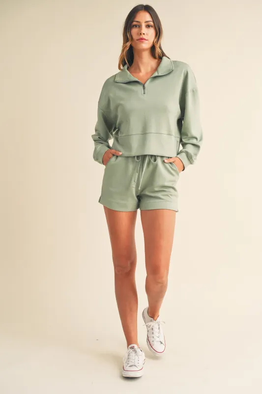 JESSICA MOCK HALF ZIP SET made by MABLE