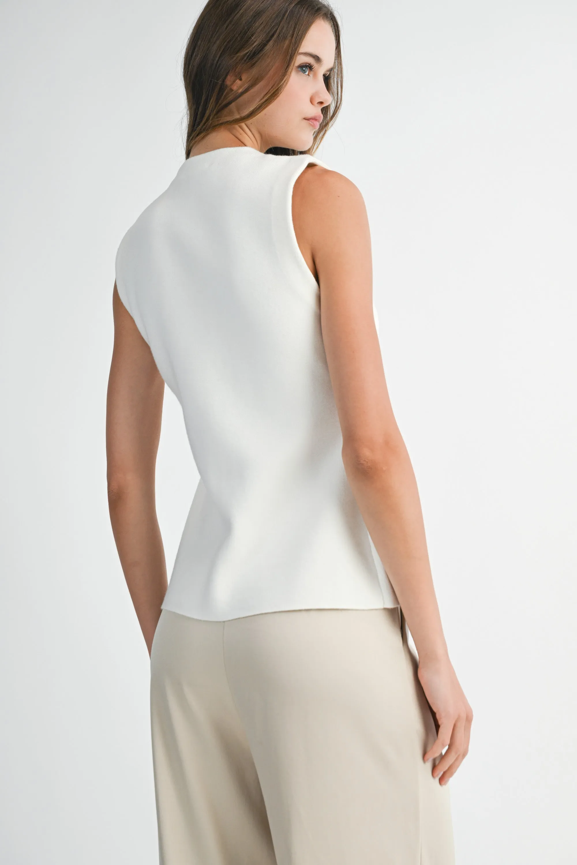 CRYSTAL BUTTON SWEATER VEST sold by MABLE product image thumbnail 3