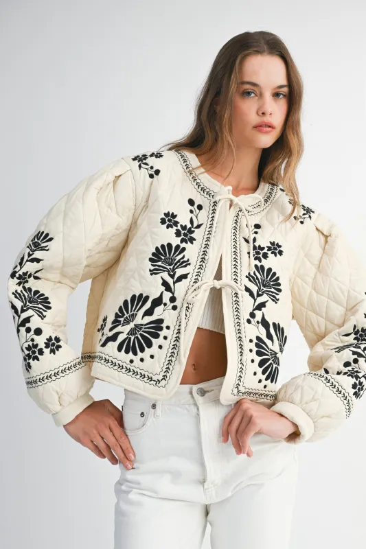 EMBER EMBROIDERED QUILTED JACKET made by MABLE