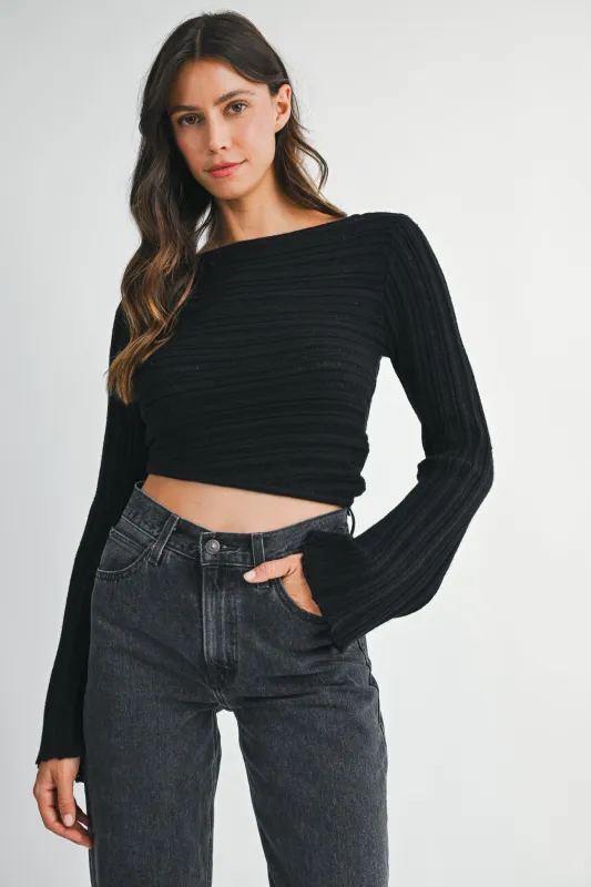 BARBARA ASYMMETRICAL KNIT TOP sold by MABLE