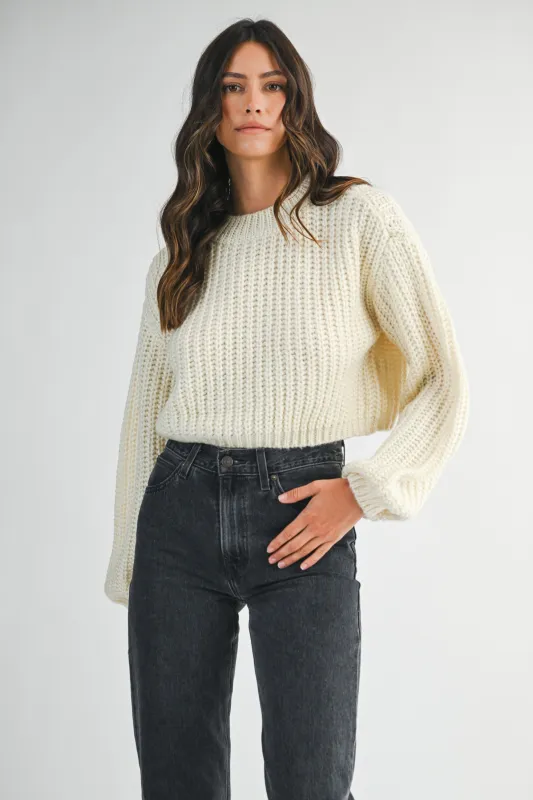 BAYLOR CHUNKY PULLOVER SWEATER made by MABLE