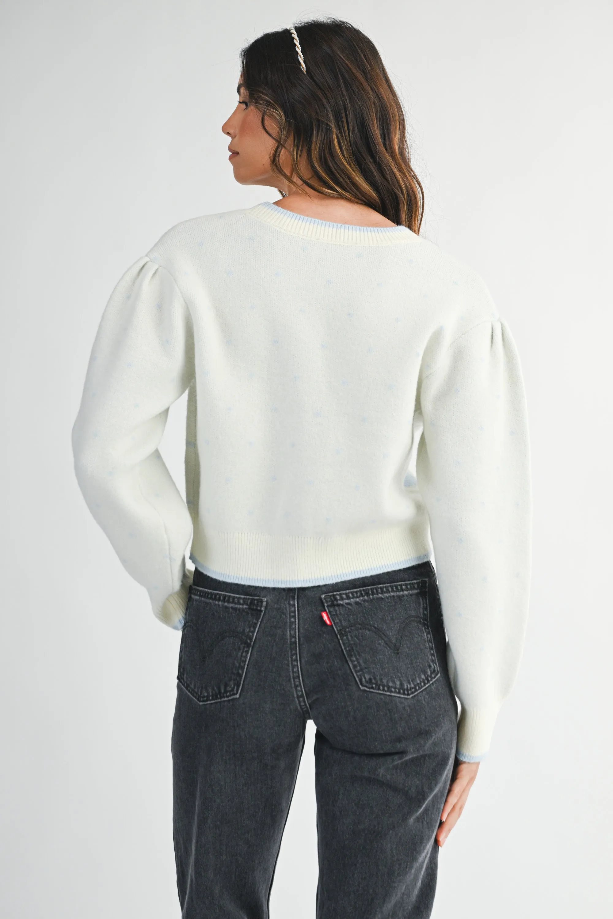 ELIZABETH JACQUARD KNIT CARDIGAN sold by MABLE product image thumbnail 3