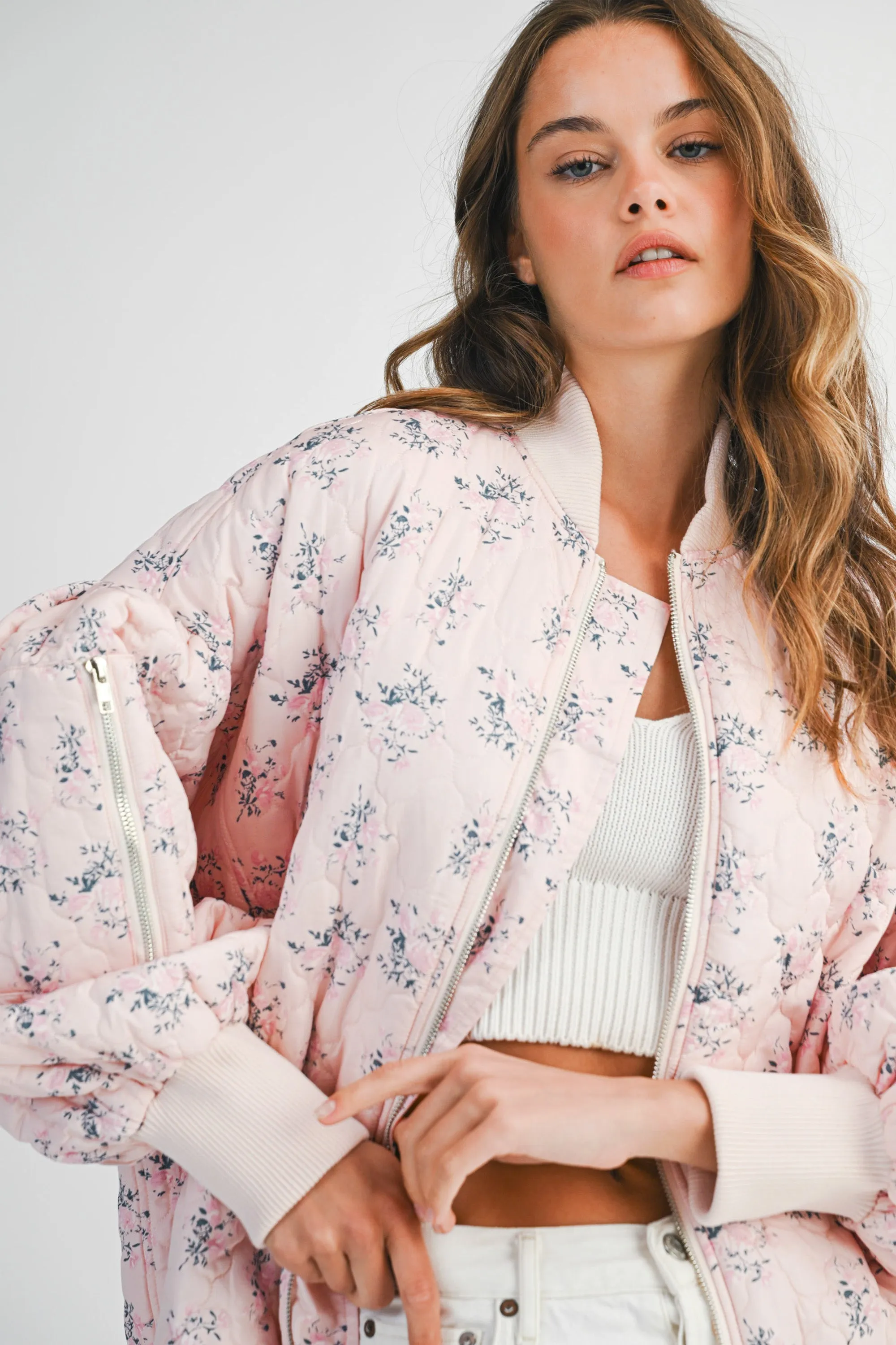 CHARLIE FLORAL QUILTED BOMBER sold by MABLE product image thumbnail 4