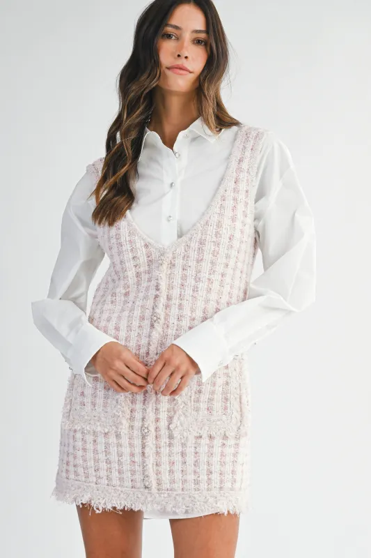 LOGAN TWEED VEST MINI DRESS made by MABLE