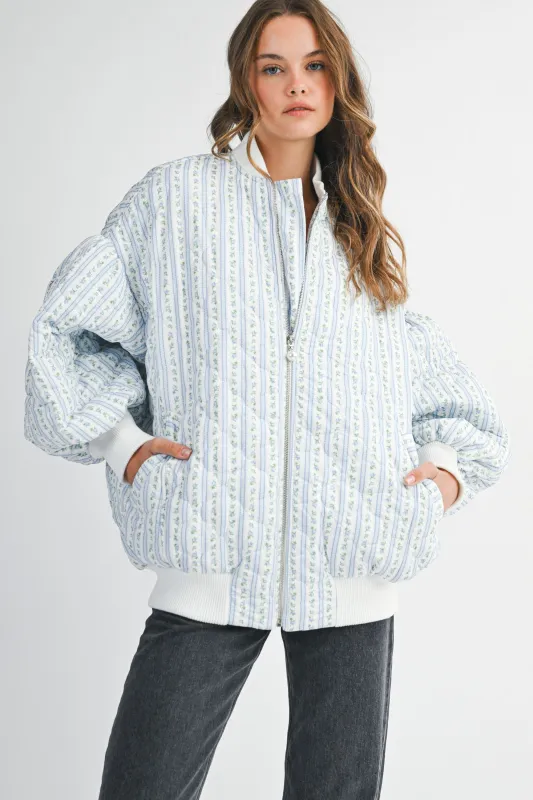 JOY QUILTED OVERSIZED BOMBER made by MABLE