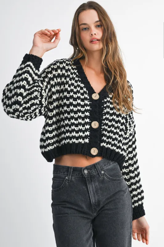 MORGAN STRIPE KNIT CARDIGAN sold by MABLE