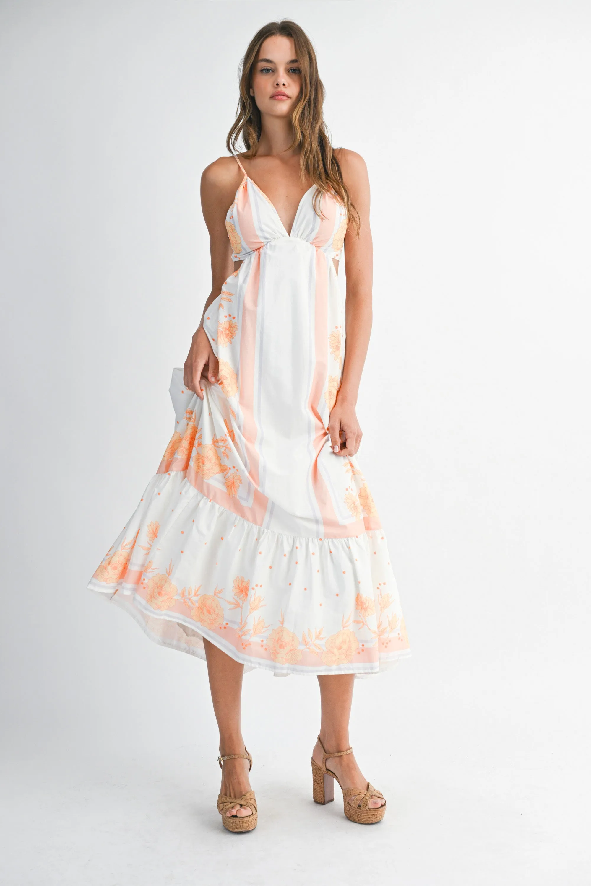 AUBREY PRINTED CAMI MIDI DRESS sold by MABLE