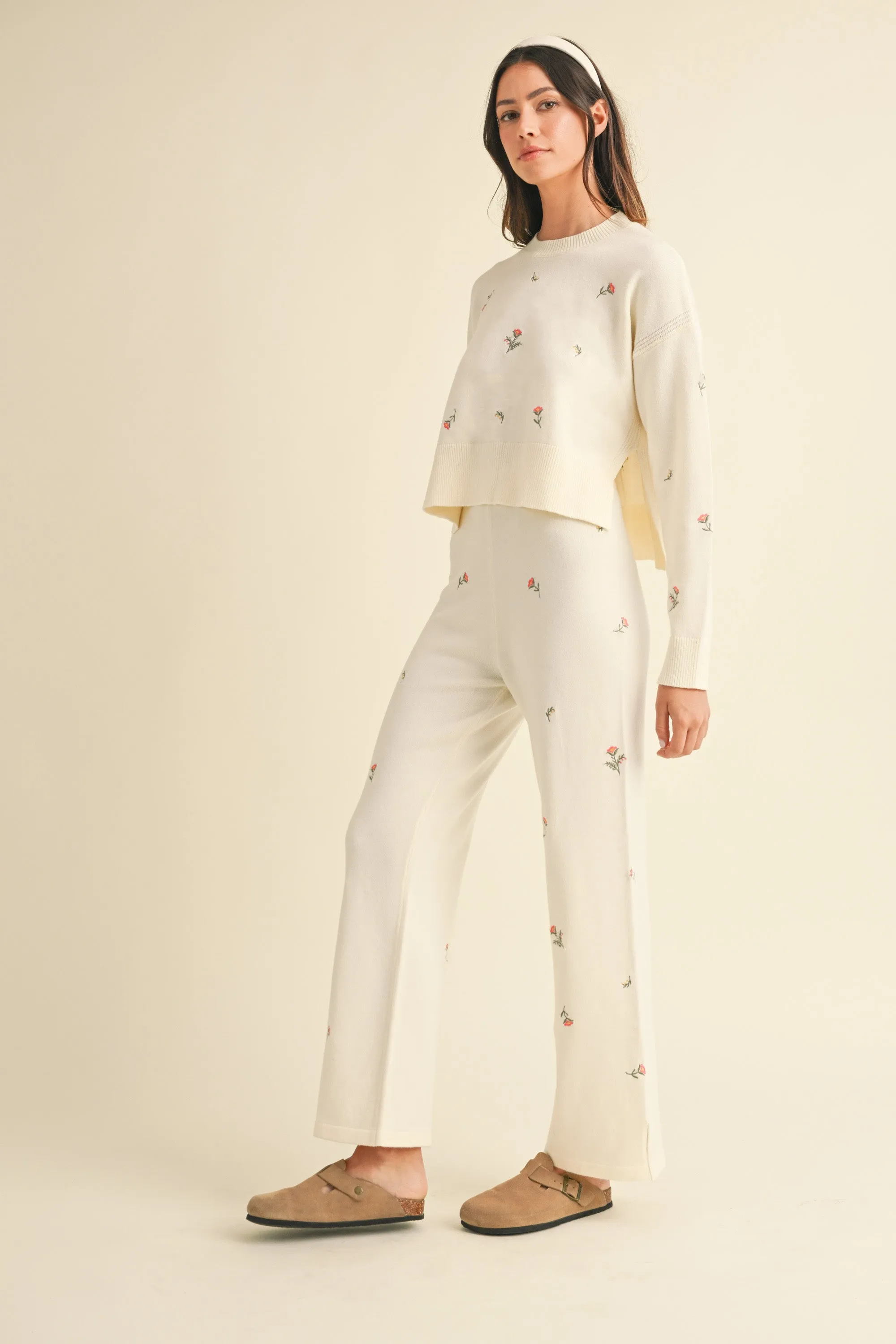 GRETA EMBROIDERED KNIT SWEATER AND PANTS SET sold by MABLE product image thumbnail 2