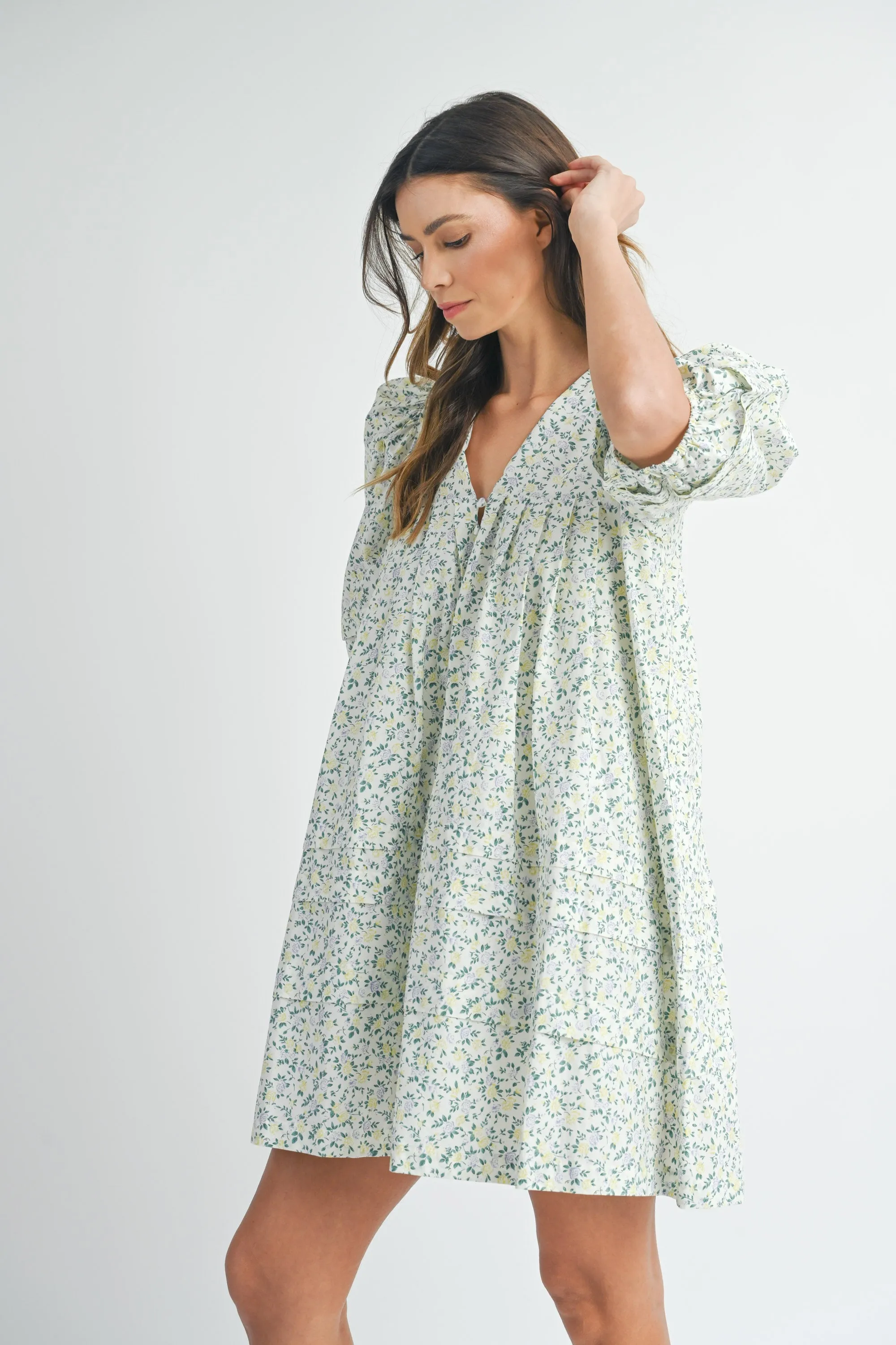AYLA FLORAL PUFF SLEEVE MINI DRESS sold by MABLE product image thumbnail 2
