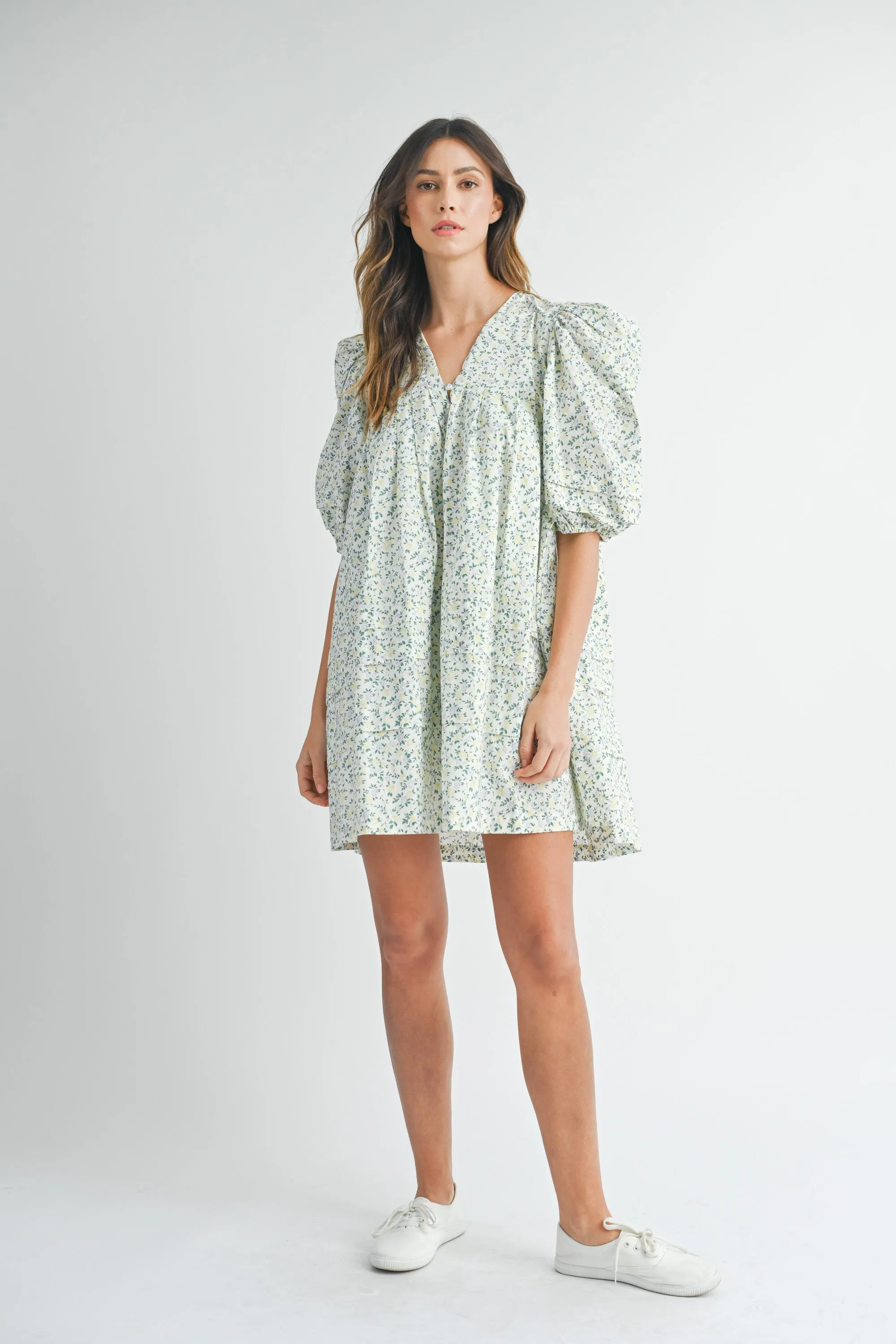 AYLA FLORAL PUFF SLEEVE MINI DRESS sold by MABLE product image thumbnail 5