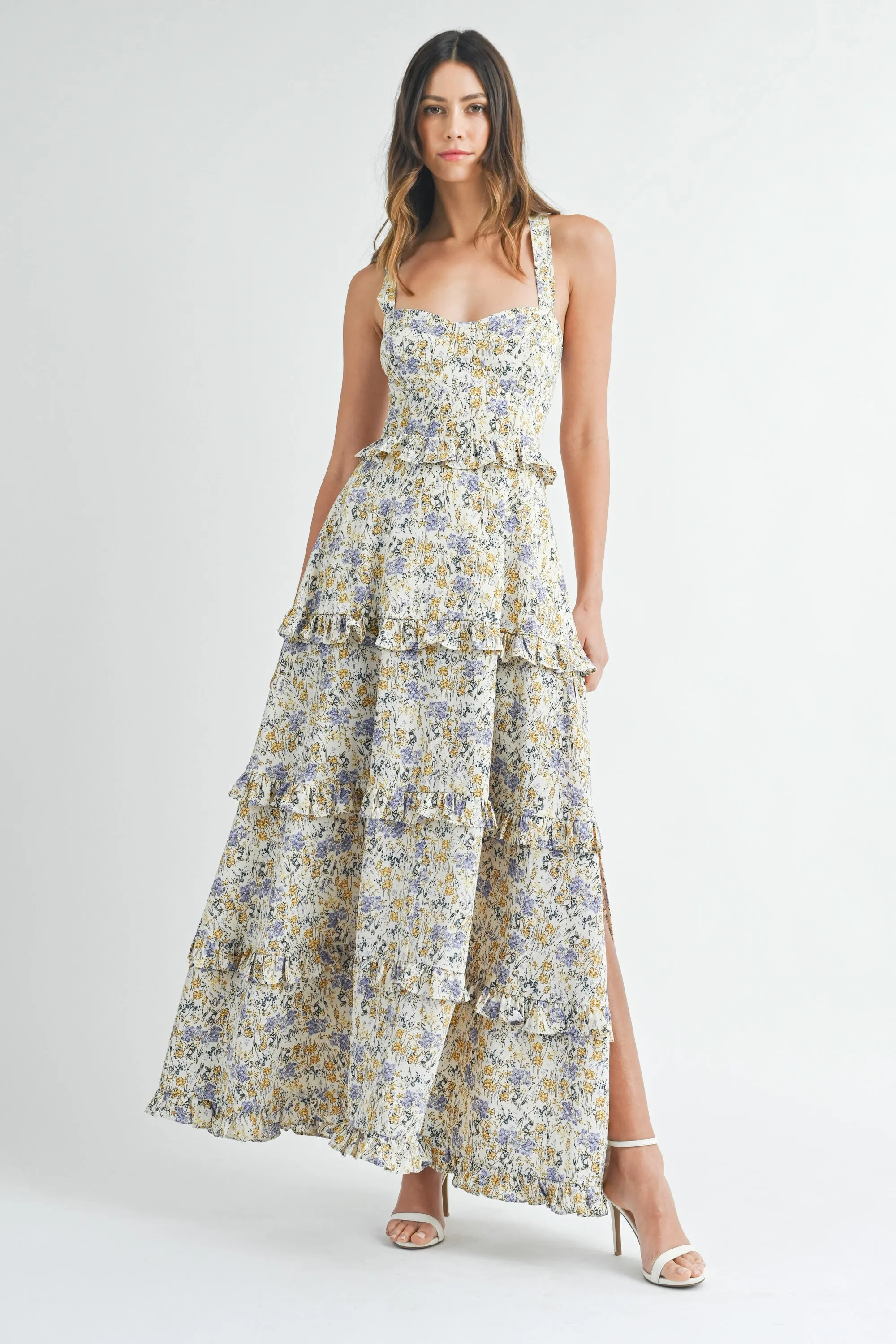 DOROTHY BUSTIER TIERED MAXI DRESS sold by MABLE