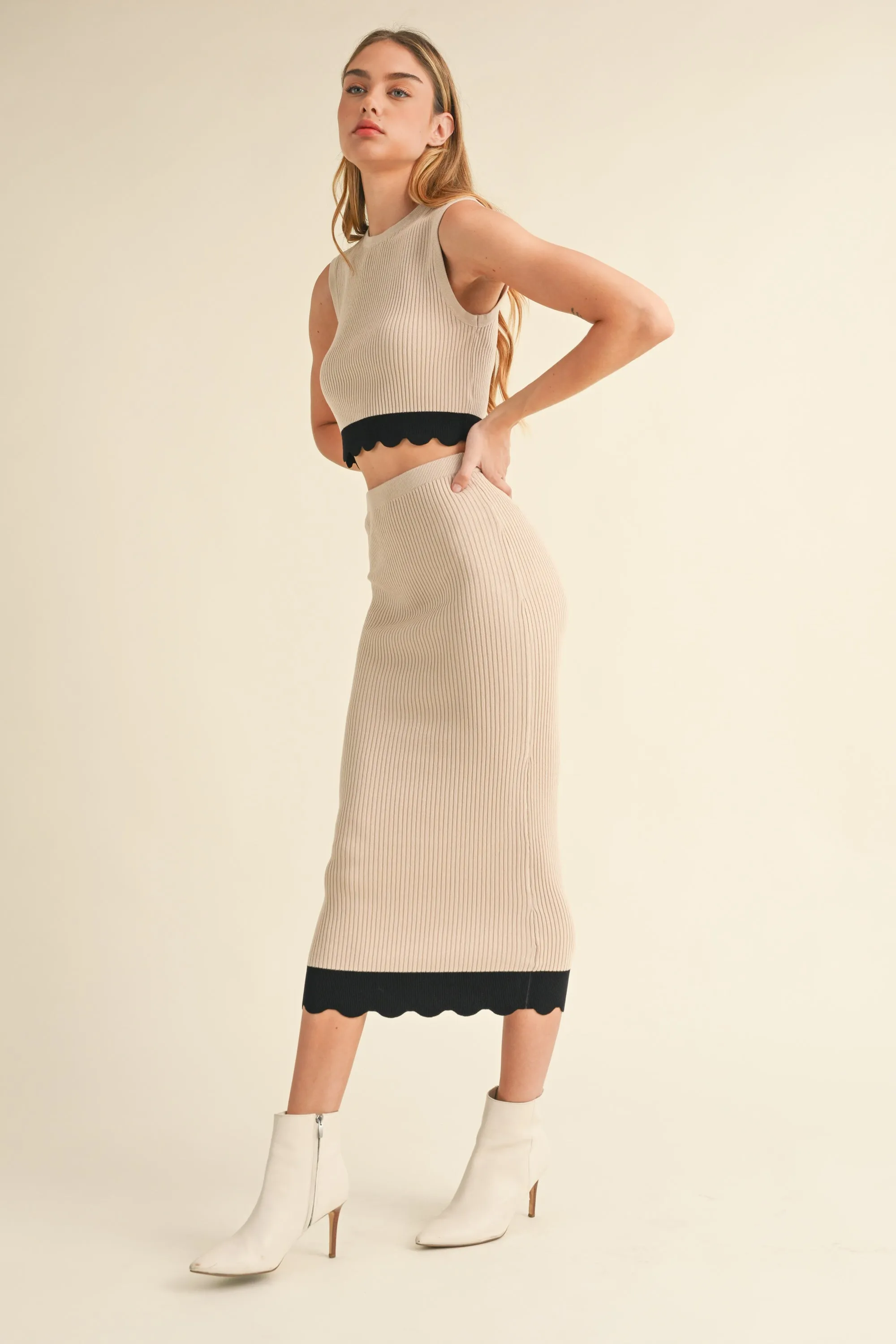 NEVAEH SCALLOPED TANK TOP AND SKIRT SET sold by MABLE product image thumbnail 4