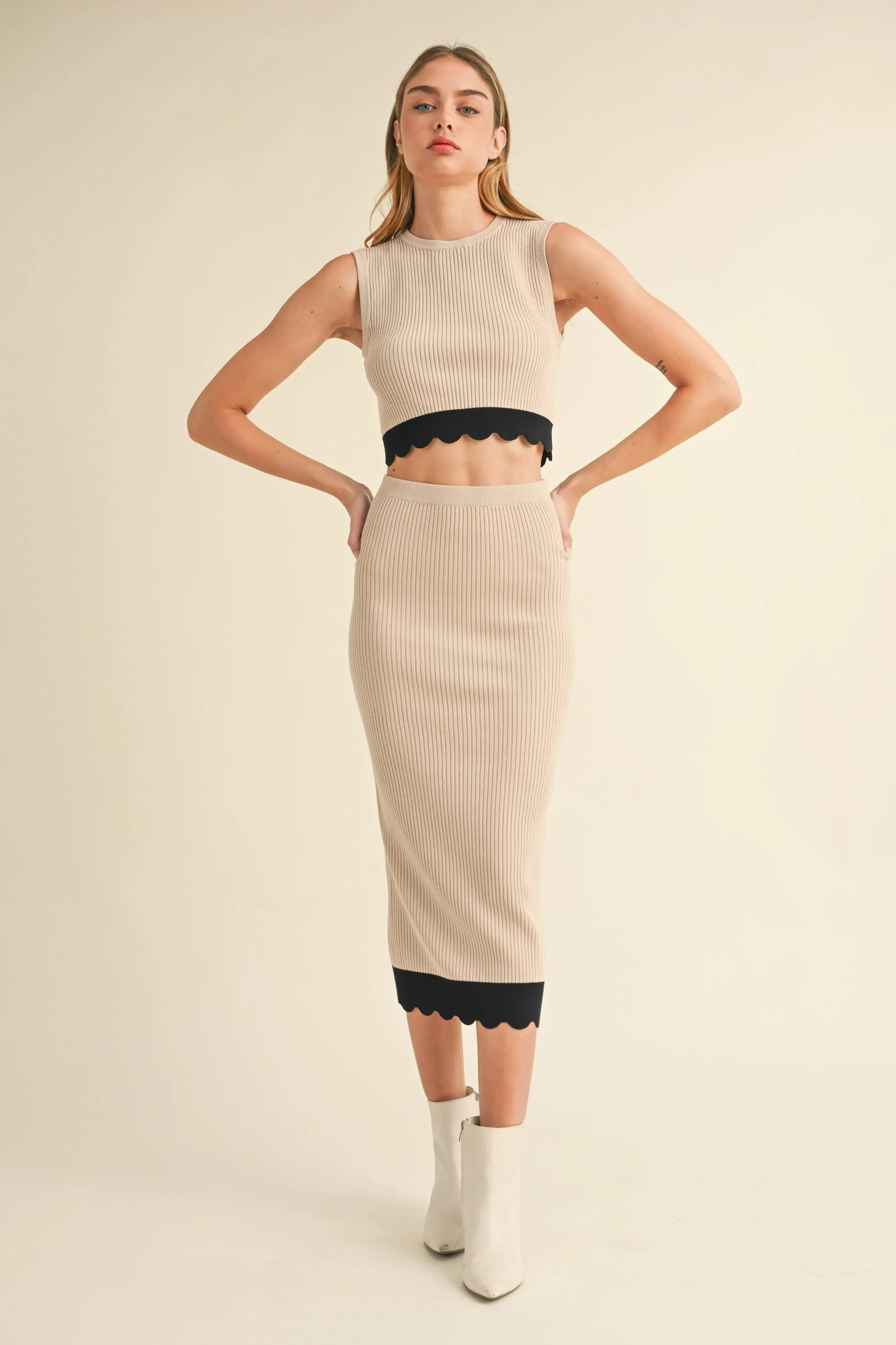 NEVAEH SCALLOPED TANK TOP AND SKIRT SET sold by MABLE product image thumbnail 5