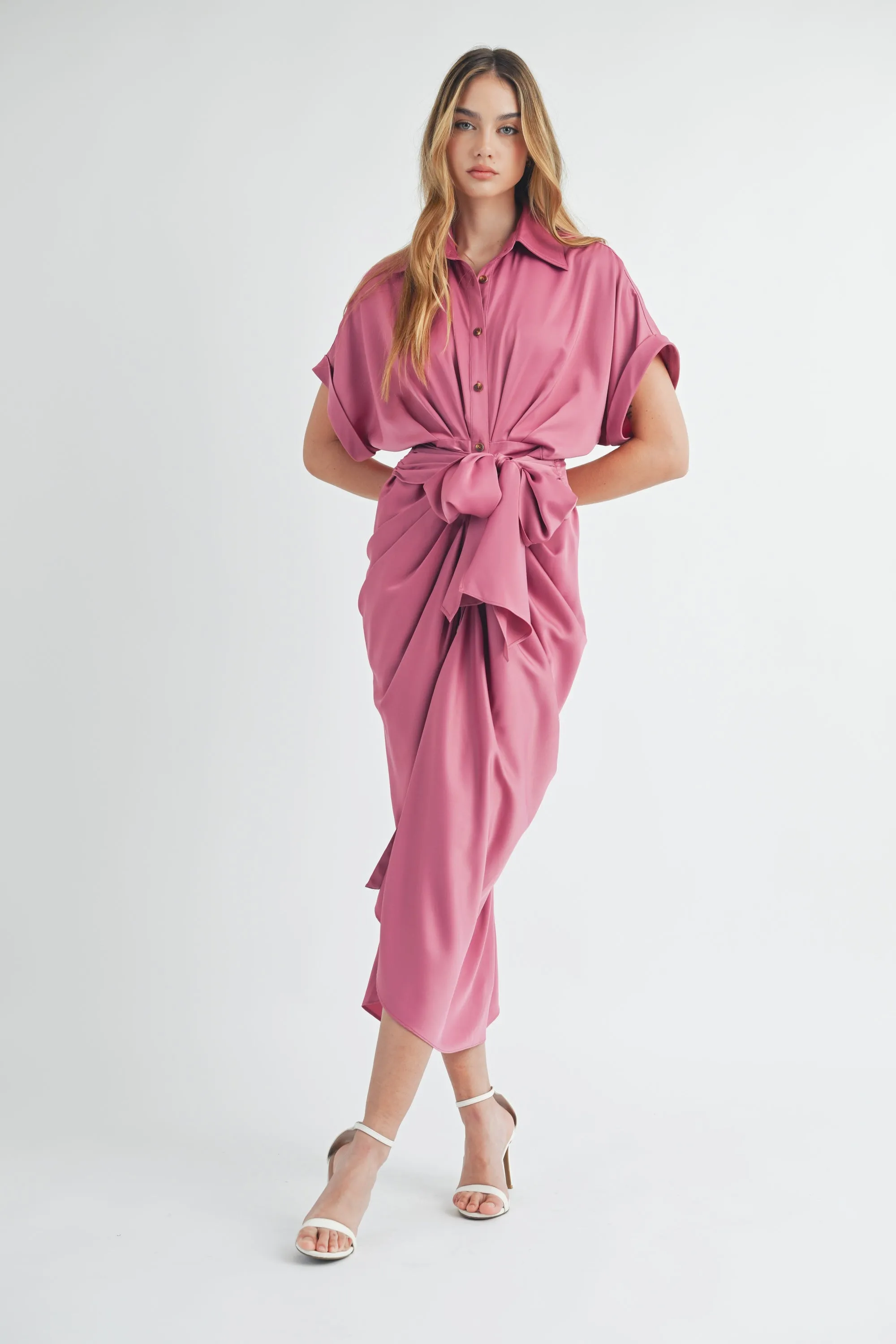 CADENCE SHORT SLEEVE MIDI DRESS sold by MABLE