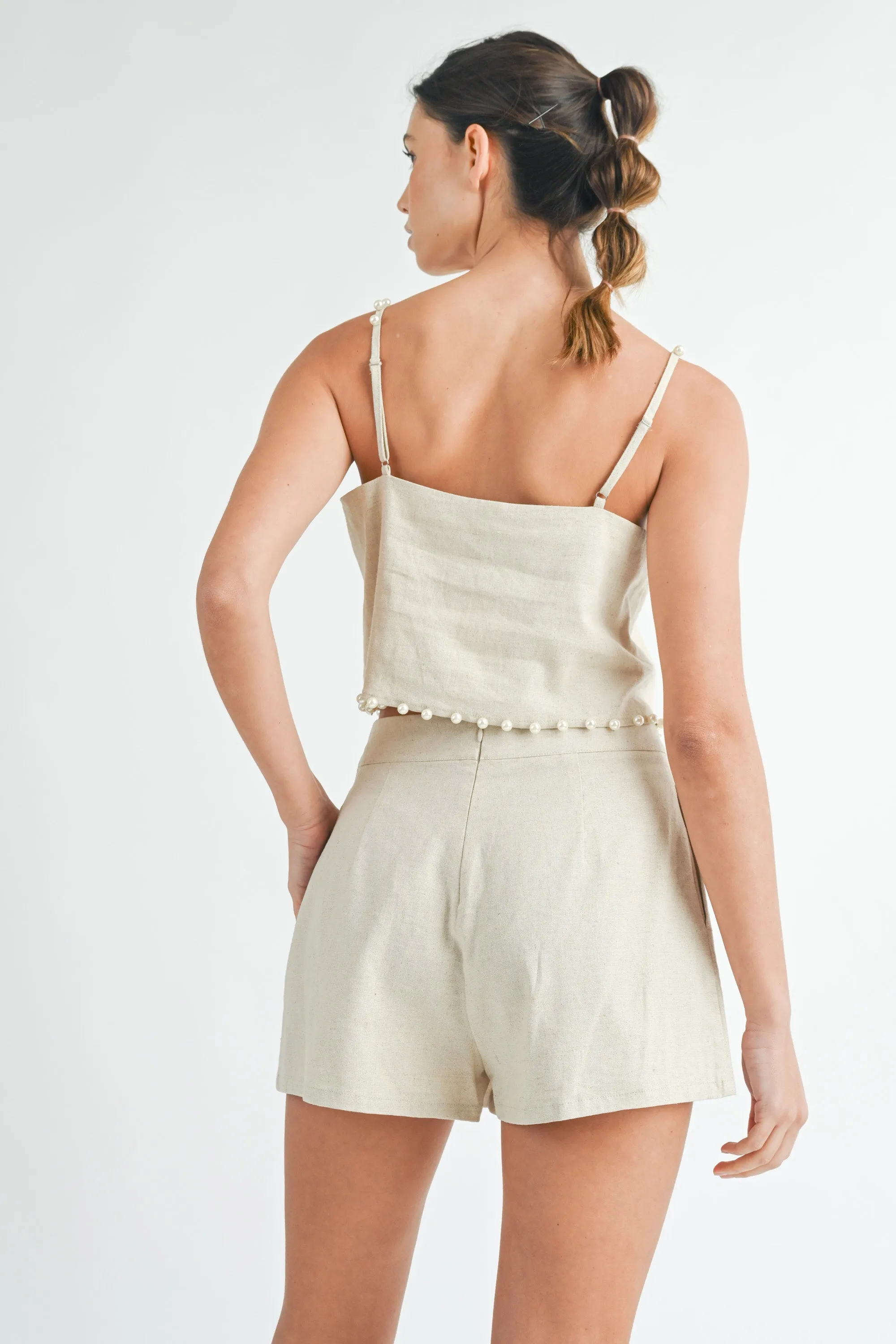 CLEO PEARL TRIM CAMI TOP AND SHORTS SET sold by MABLE product image thumbnail 3