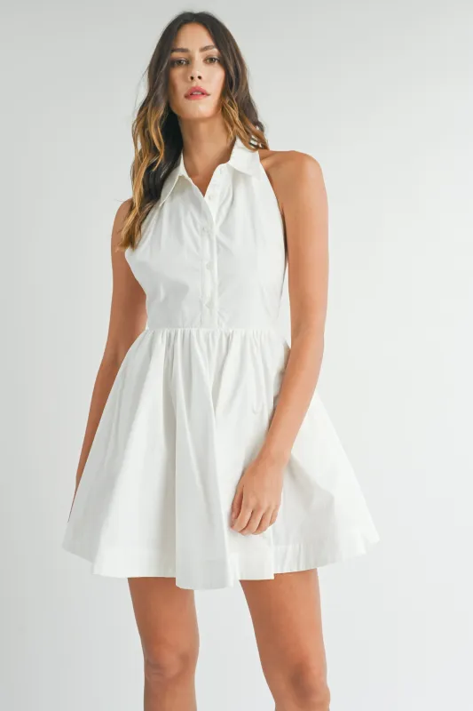 ERICA HALTER SHIRTS COLLAR MINI DRESS made by MABLE