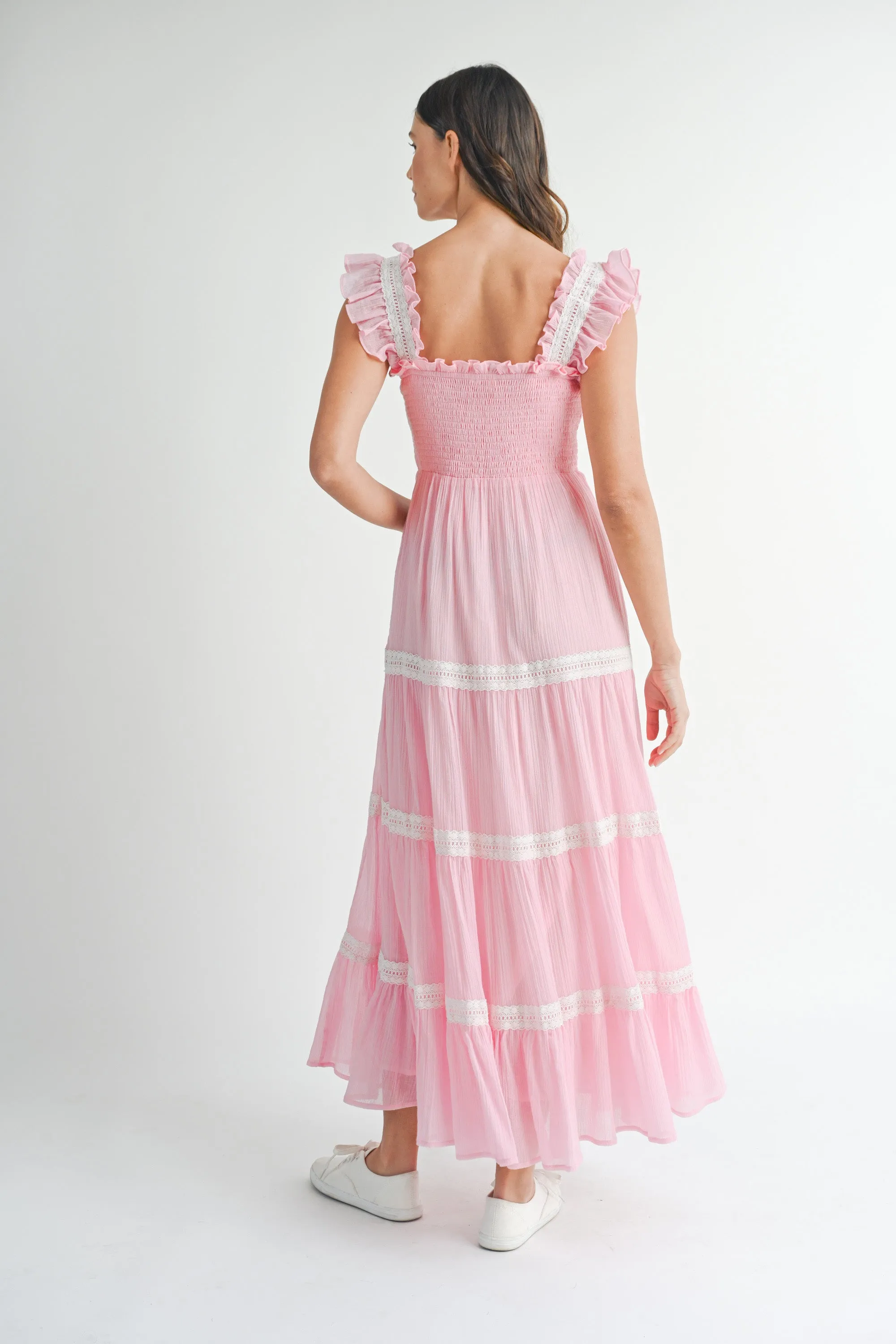 HENLEY LACE TRIM TIERED MAXI DRESS sold by MABLE product image thumbnail 3