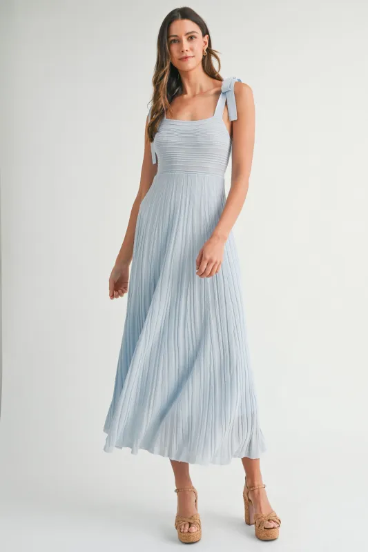 DALEYZA SHOULDER TIE SWEATER DRESS made by MABLE