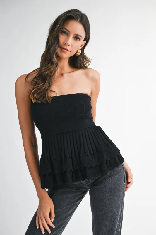 LOLA SLEEVELESS KNIT MINI TOP made by MABLE